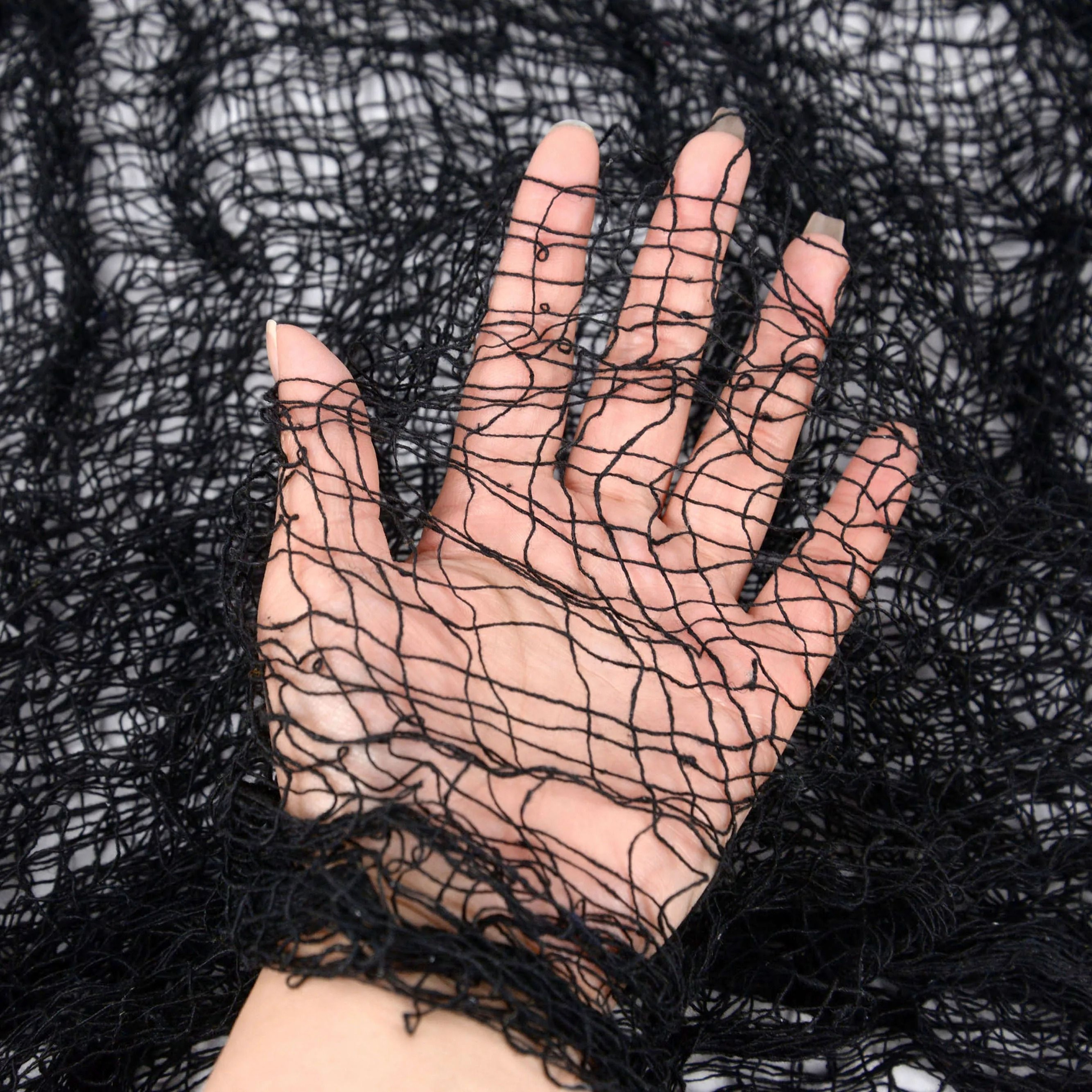 Black Gauze Spider Web Halloween Decoration 3