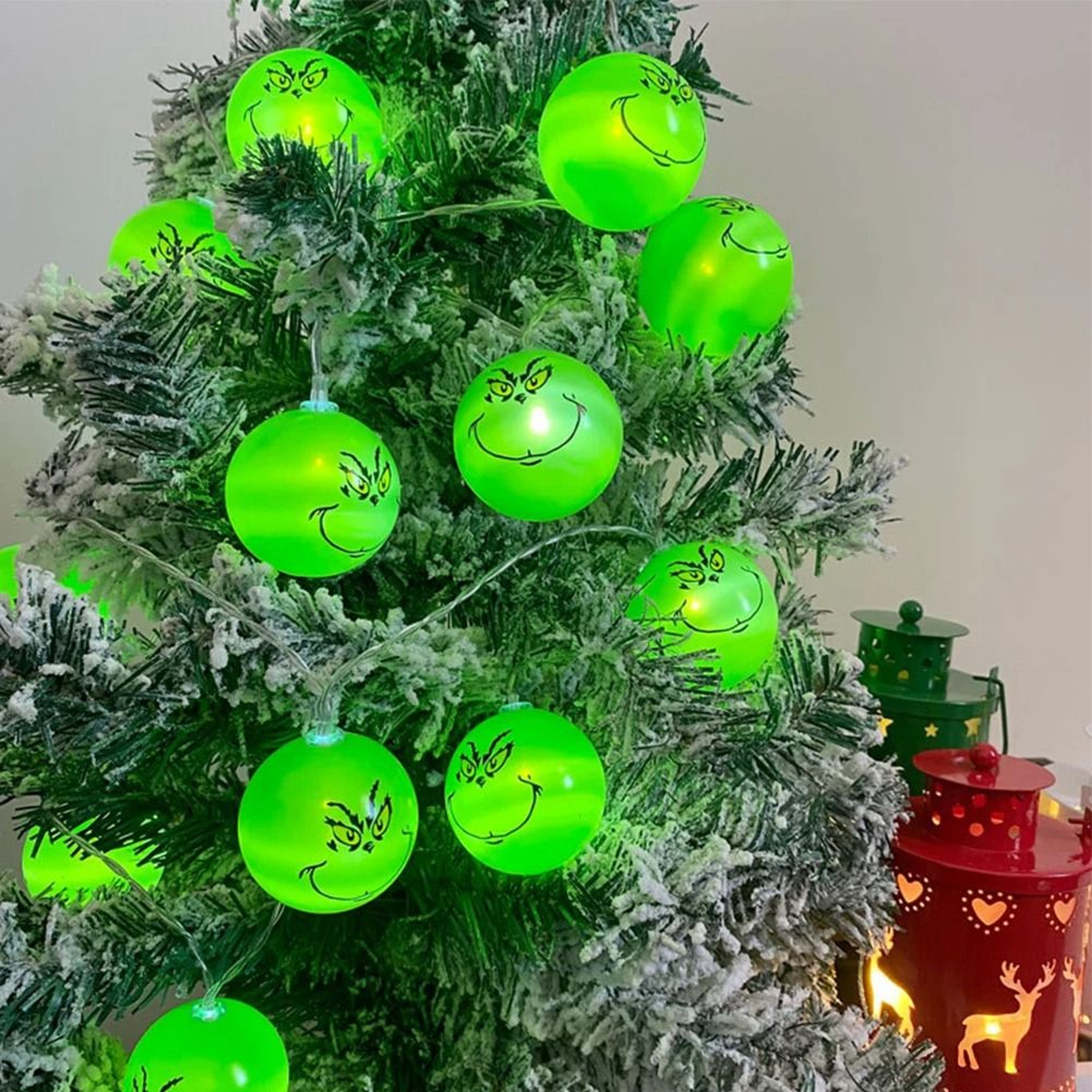 Funny Green Ball Halloween String Lights 0