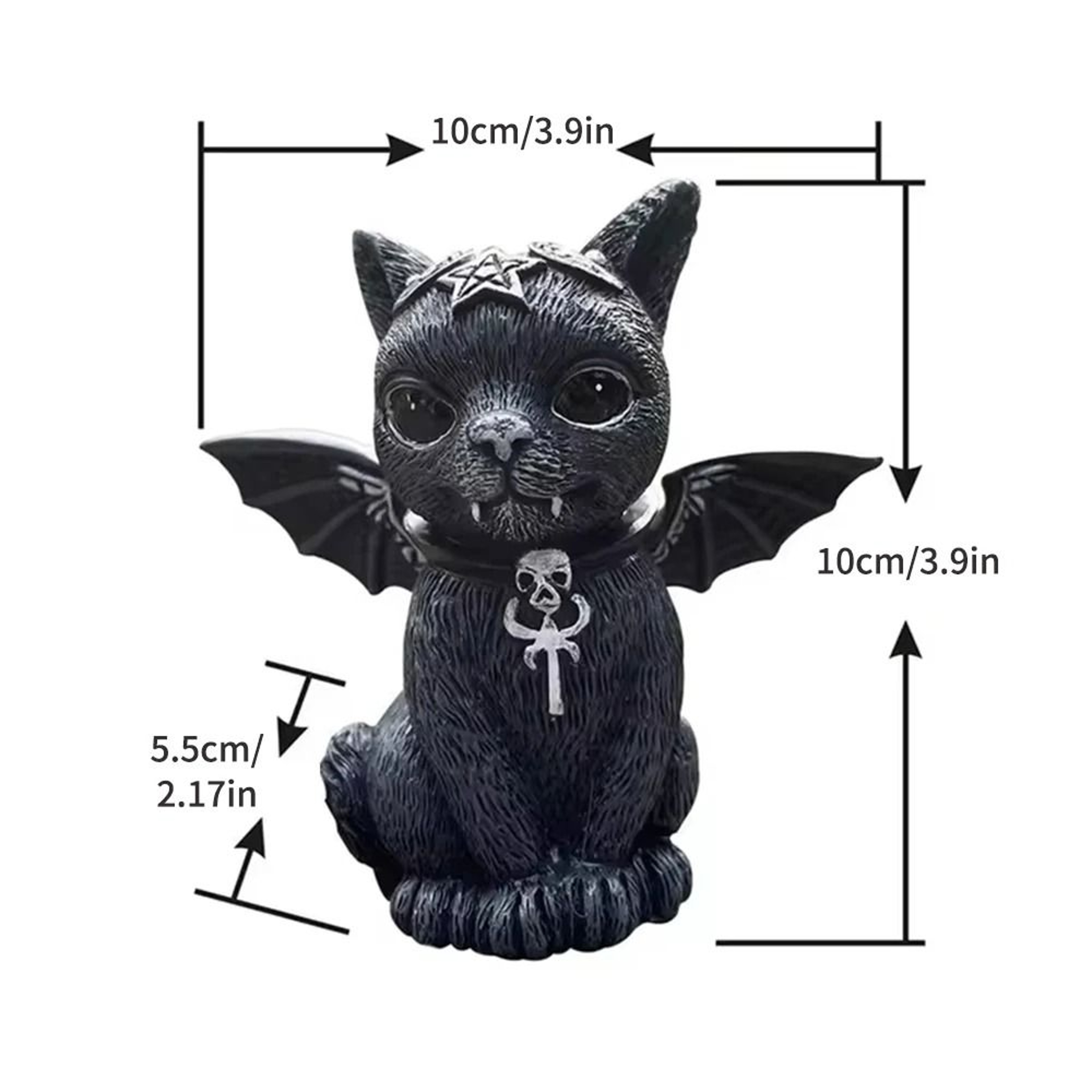 Mystical Black Witch Cat Resin Statue 3