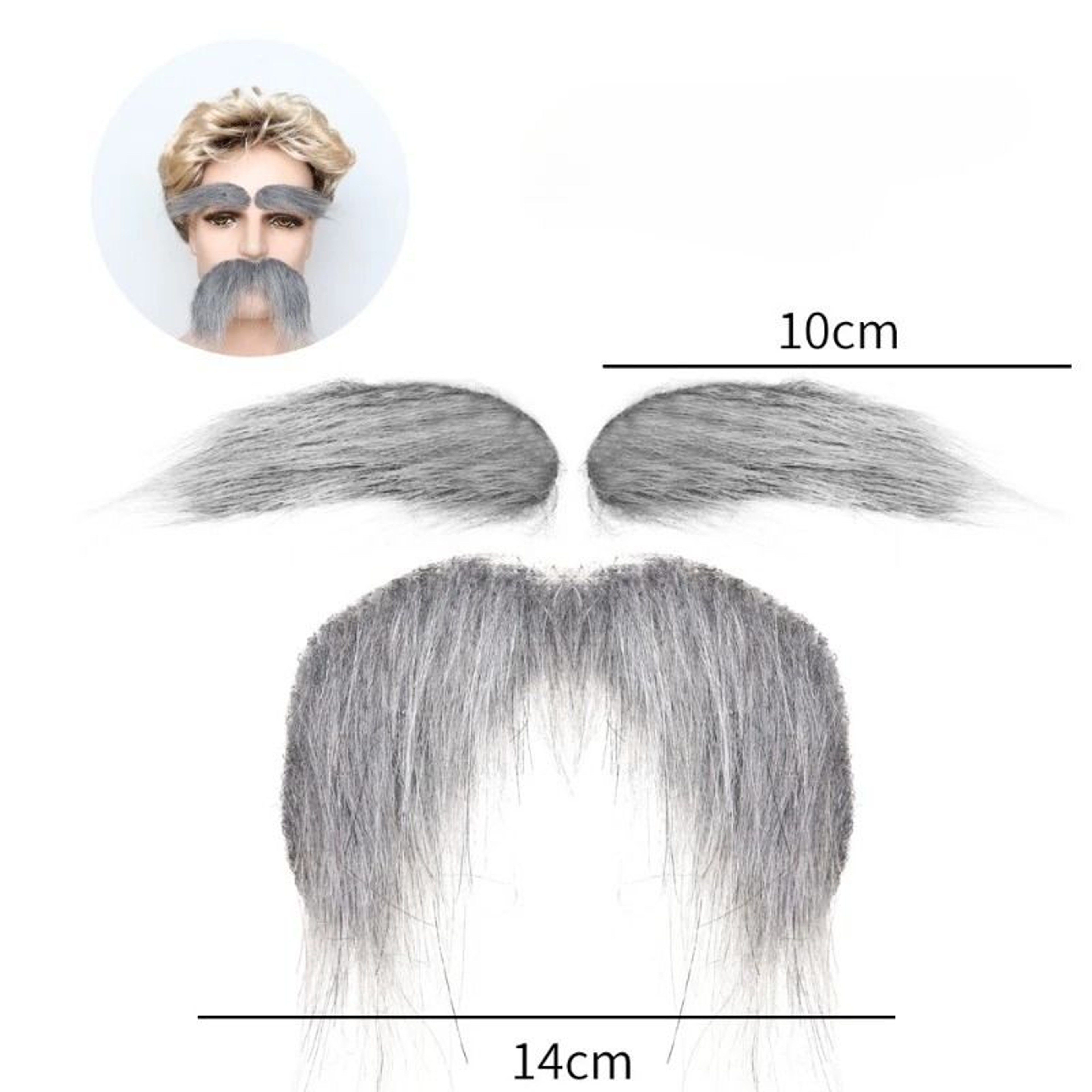 Self Adhesive Mustache Eyebrow And Beard Costume Set 4