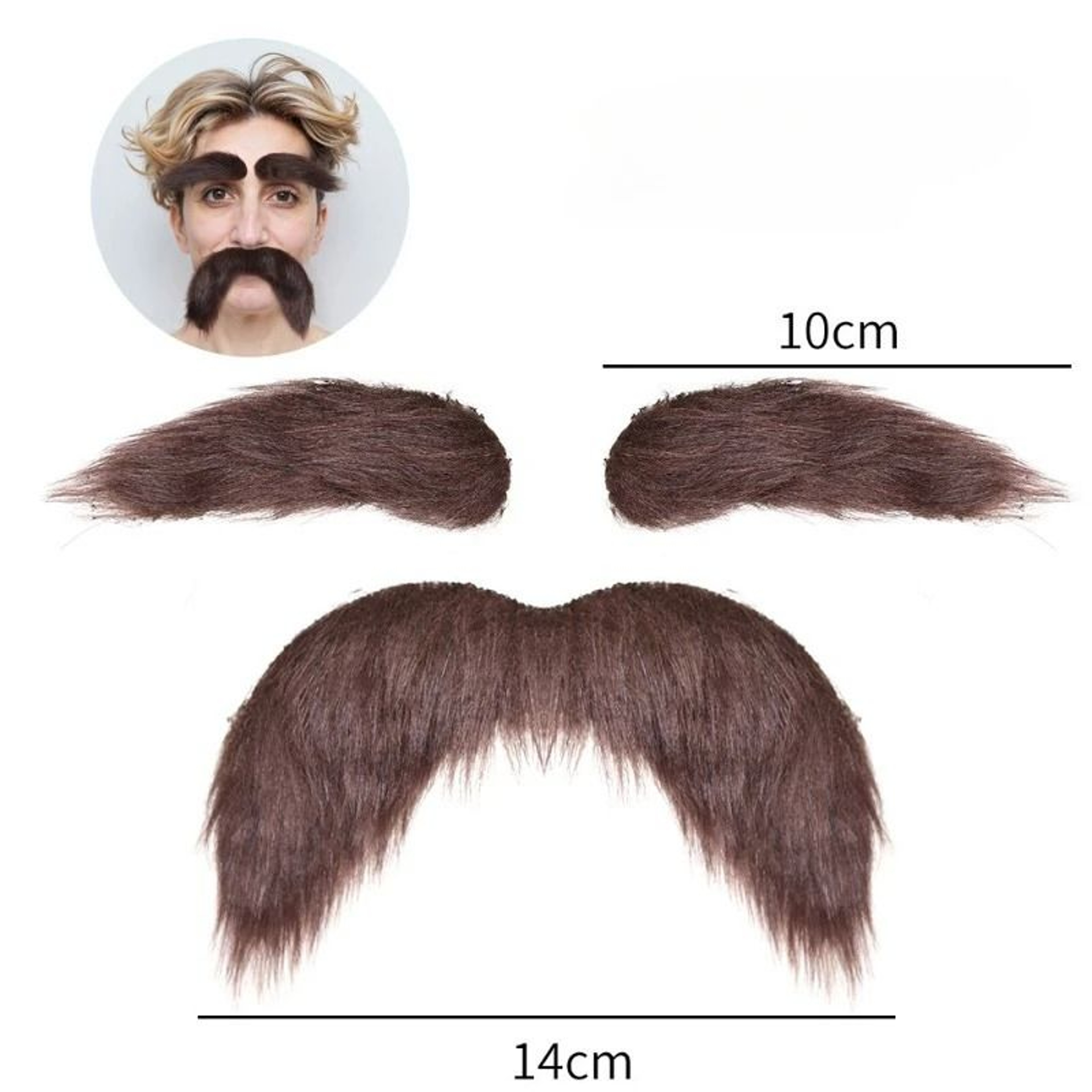 Self Adhesive Mustache Eyebrow And Beard Costume Set 5