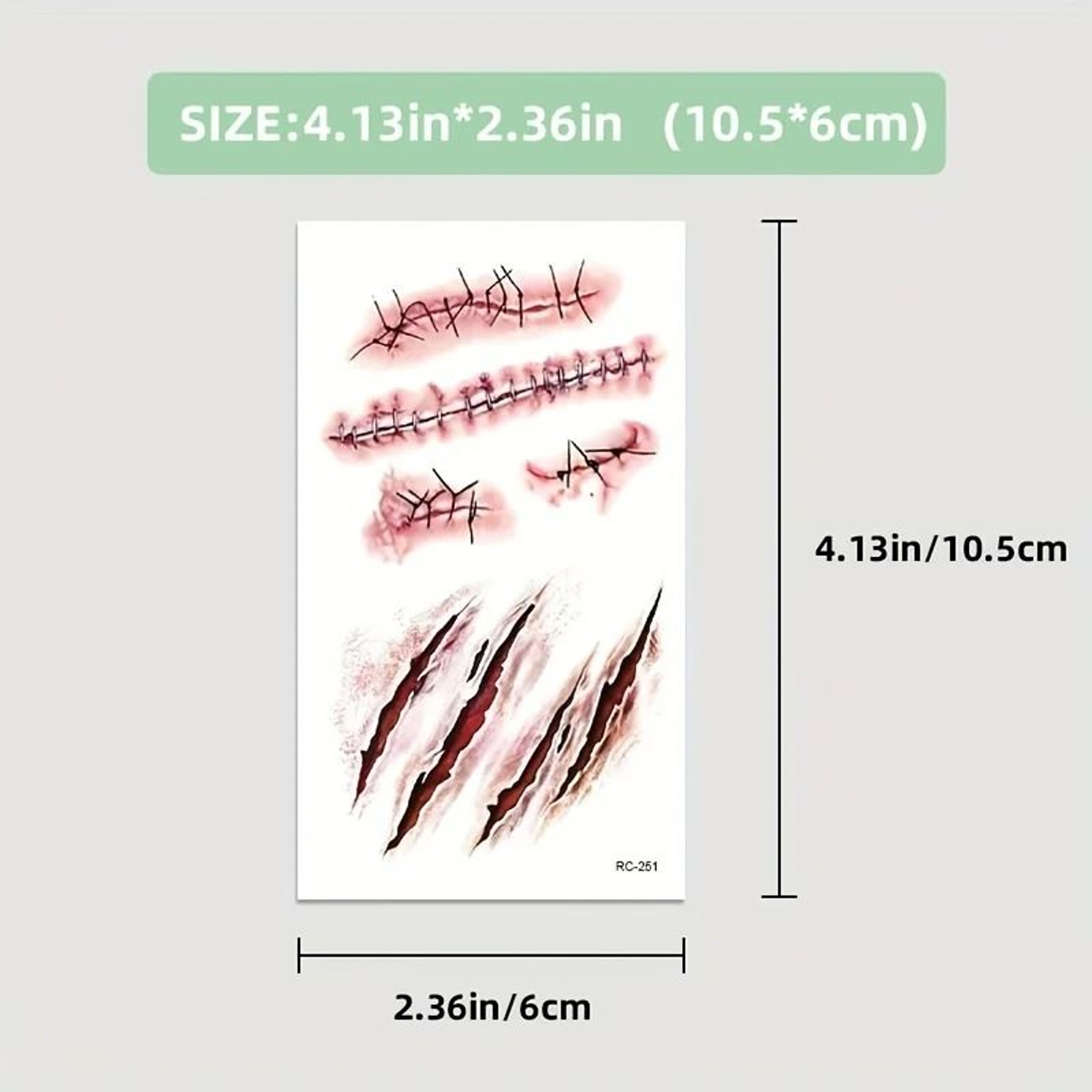 Realistic Bloody Scar Temporary Tattoos 14