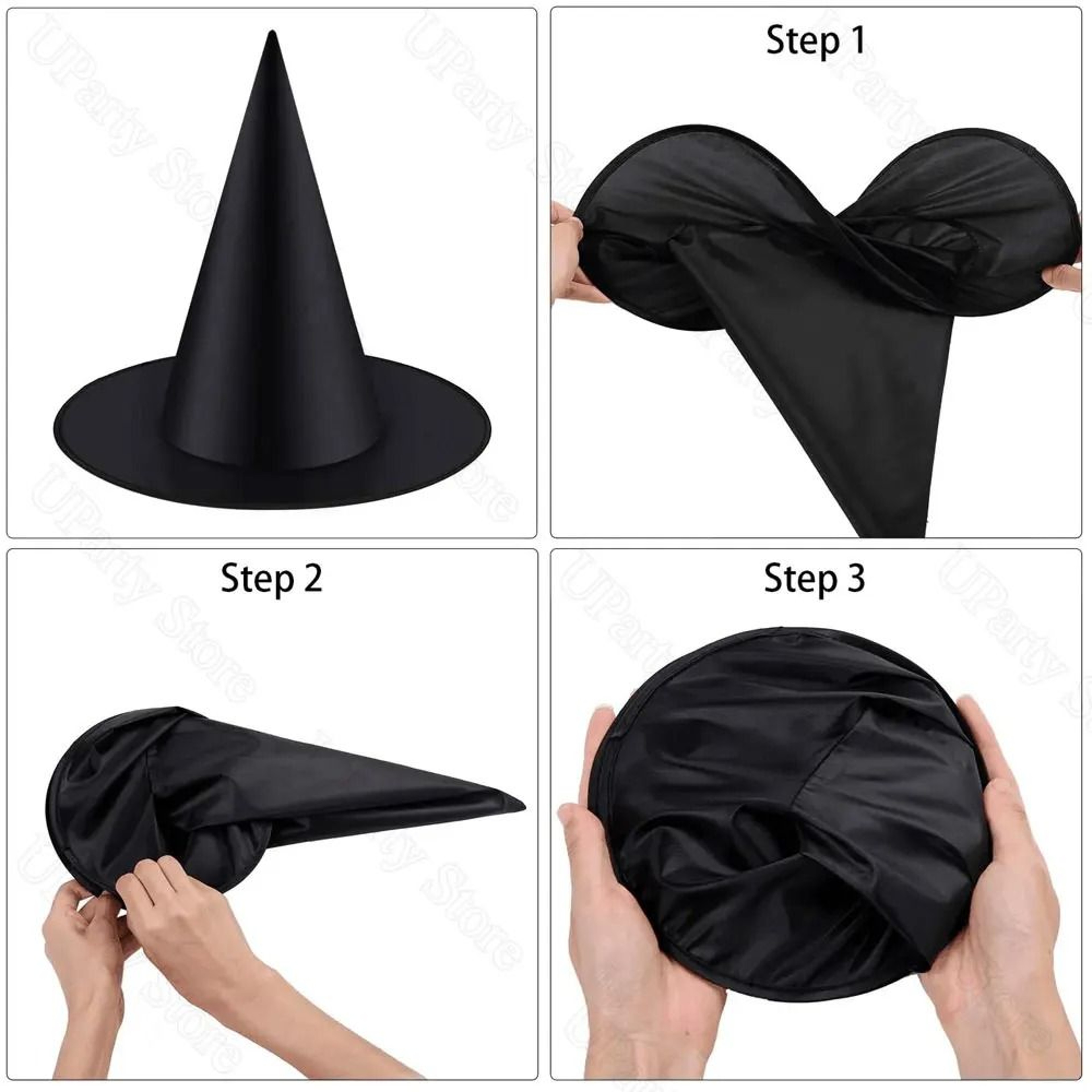 Floating Black Witch Hat Halloween Decorations 8