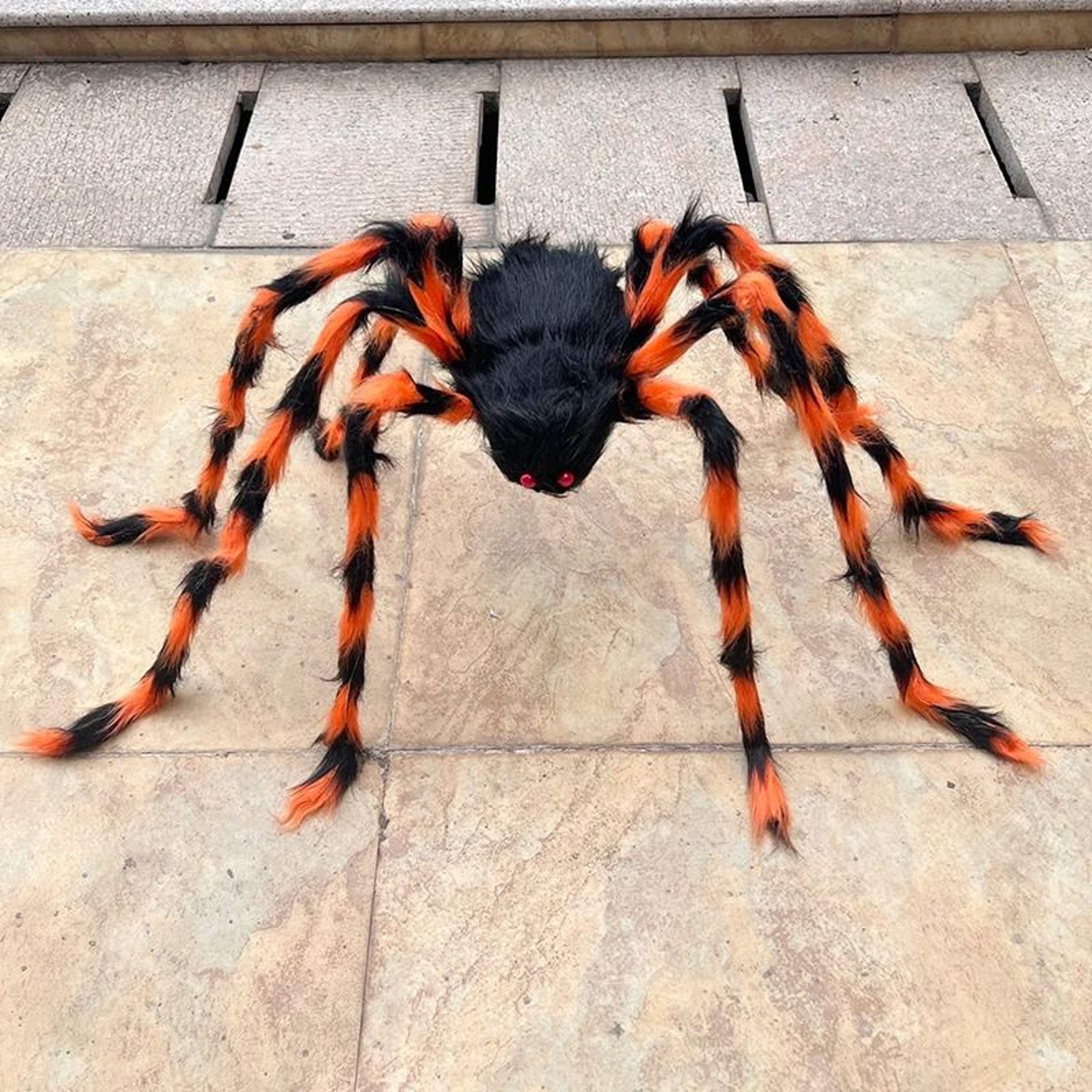 Giant Black Plush Spider Halloween Decoration 7
