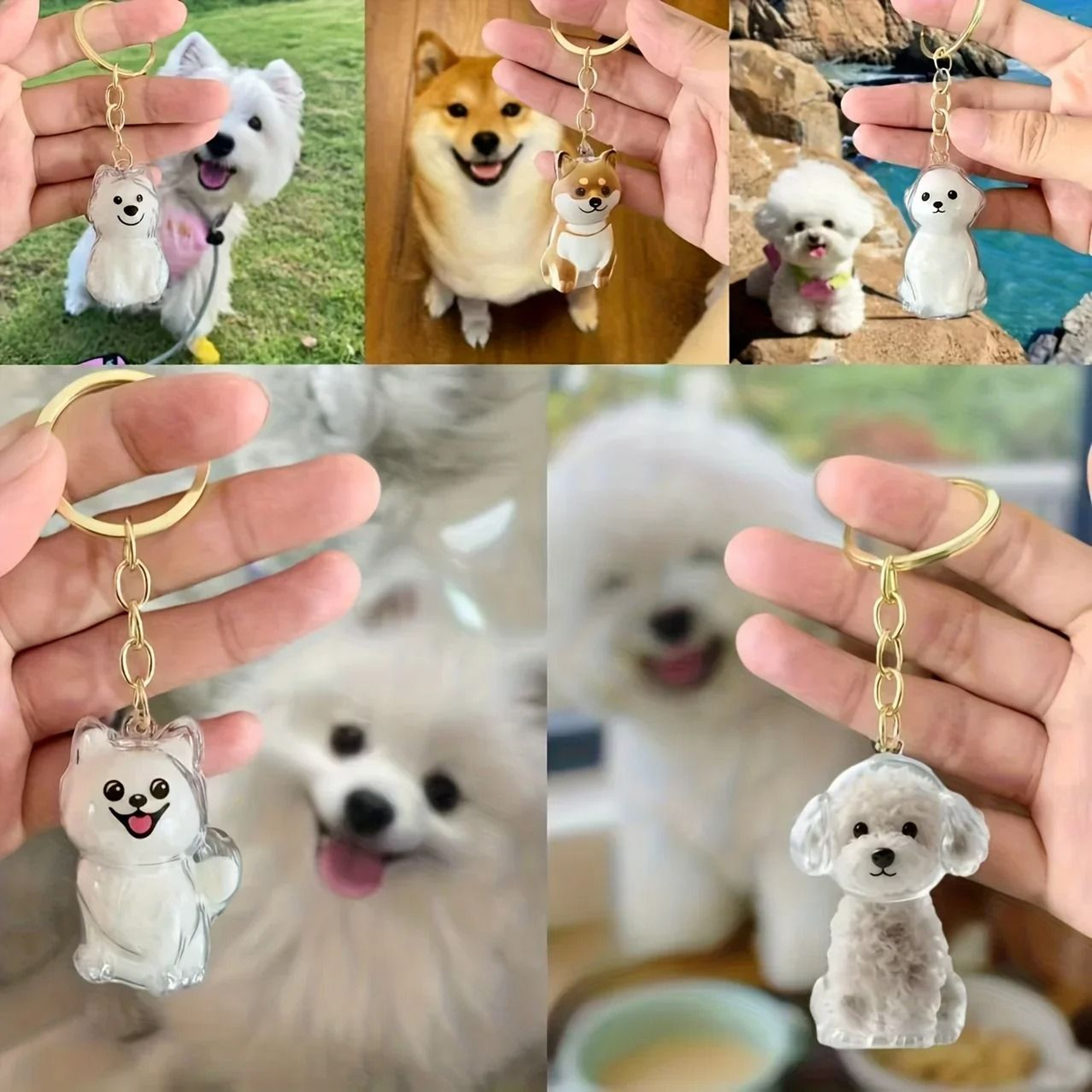 Transparent Pet Hair Memorial Keychain 14
