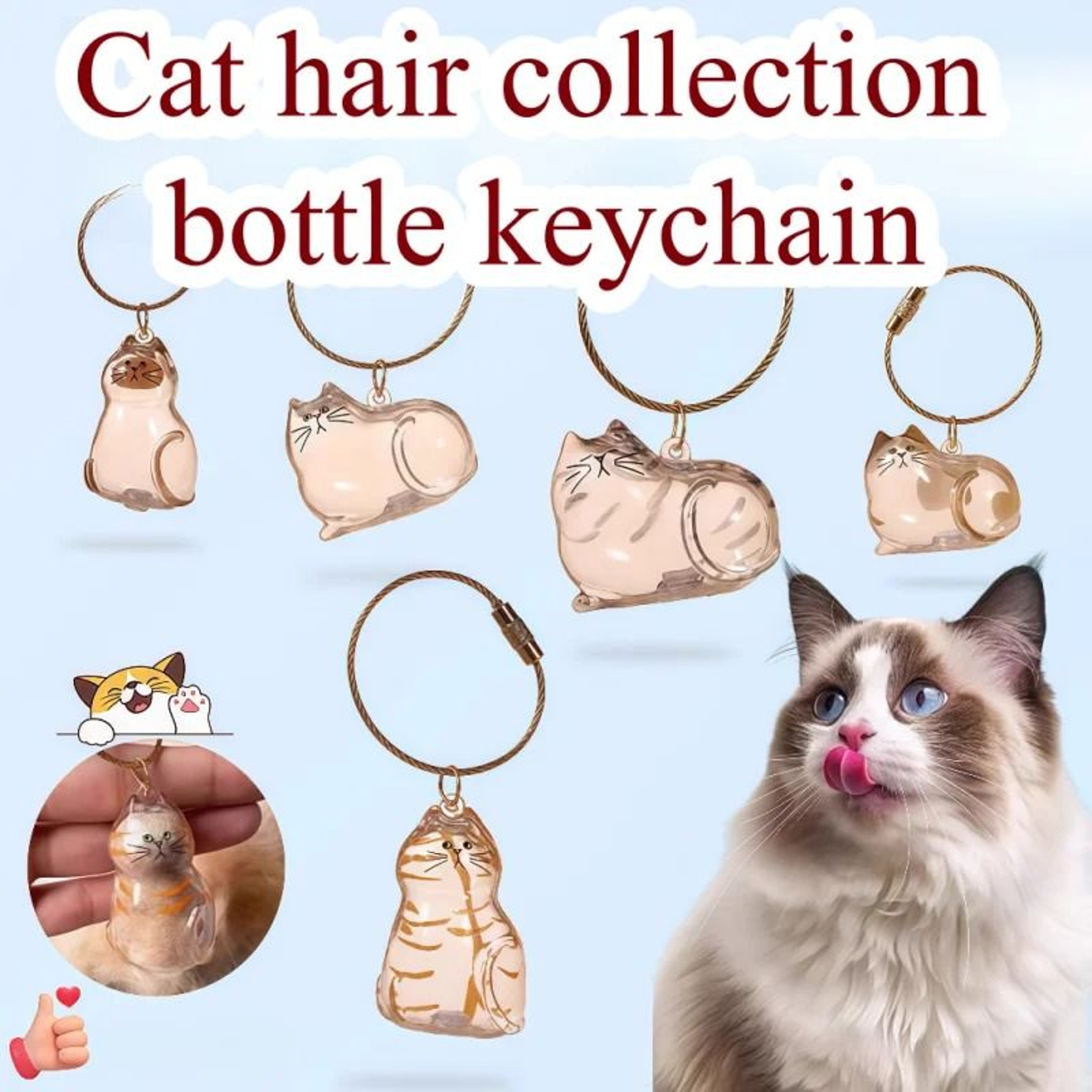 Transparent Pet Hair Memorial Keychain 0