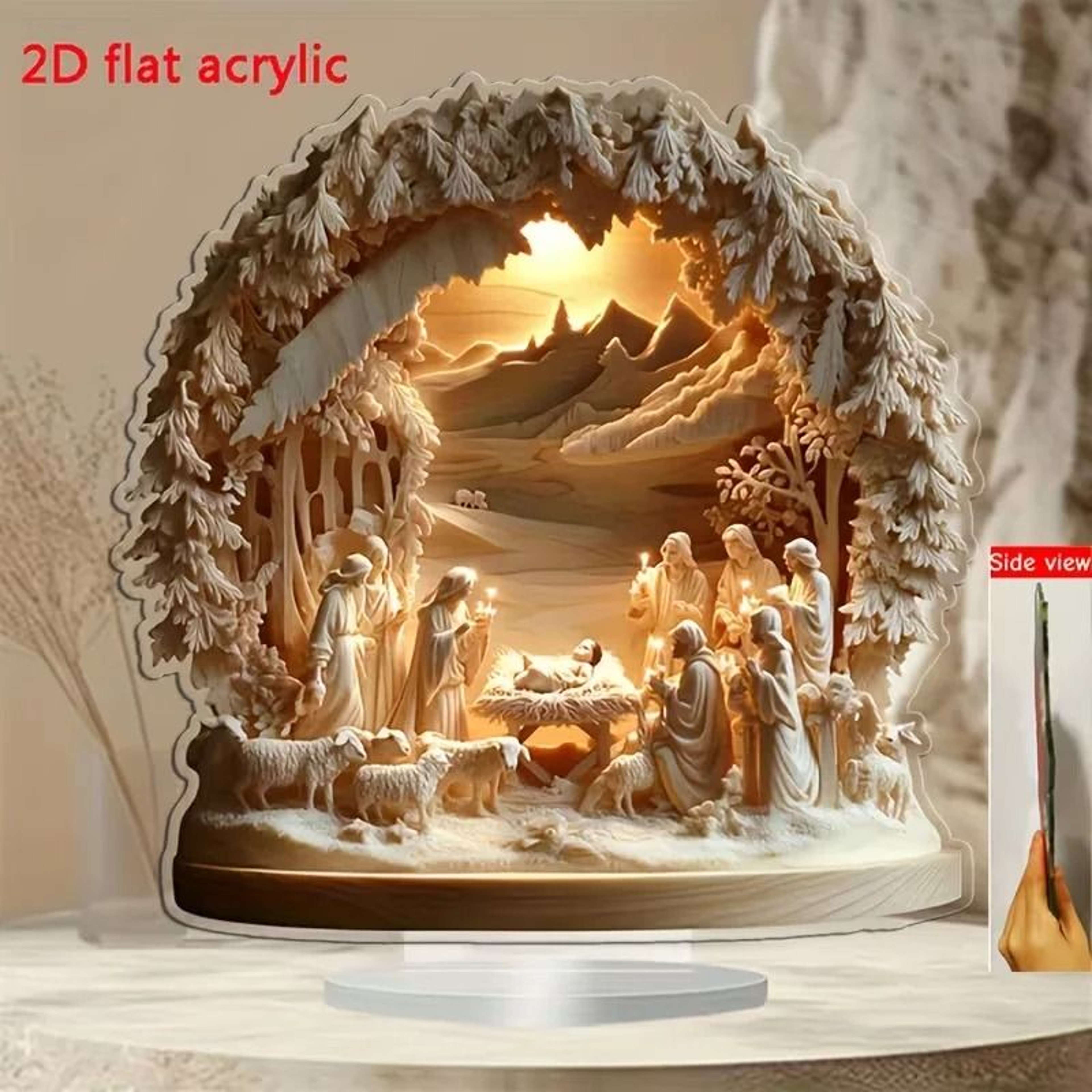 Newborn Jesus Nativity Scene Figurine Religious Desktop Statue For Christmas Home Decor Gifts 1
