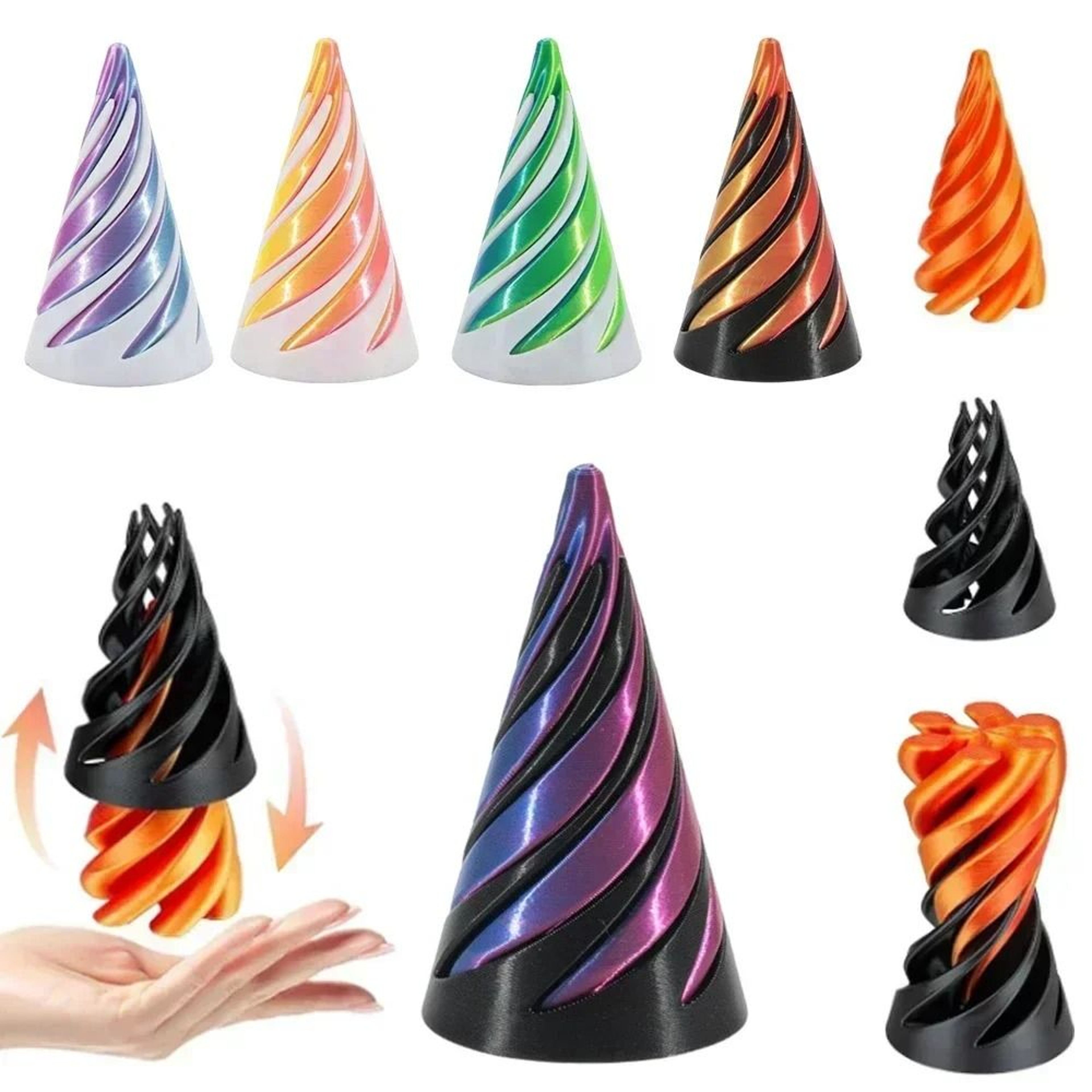 Mesmerizing 3D Printed Helix Screw Rotating Fidget Toy For Stress Relief Desk Decor 0