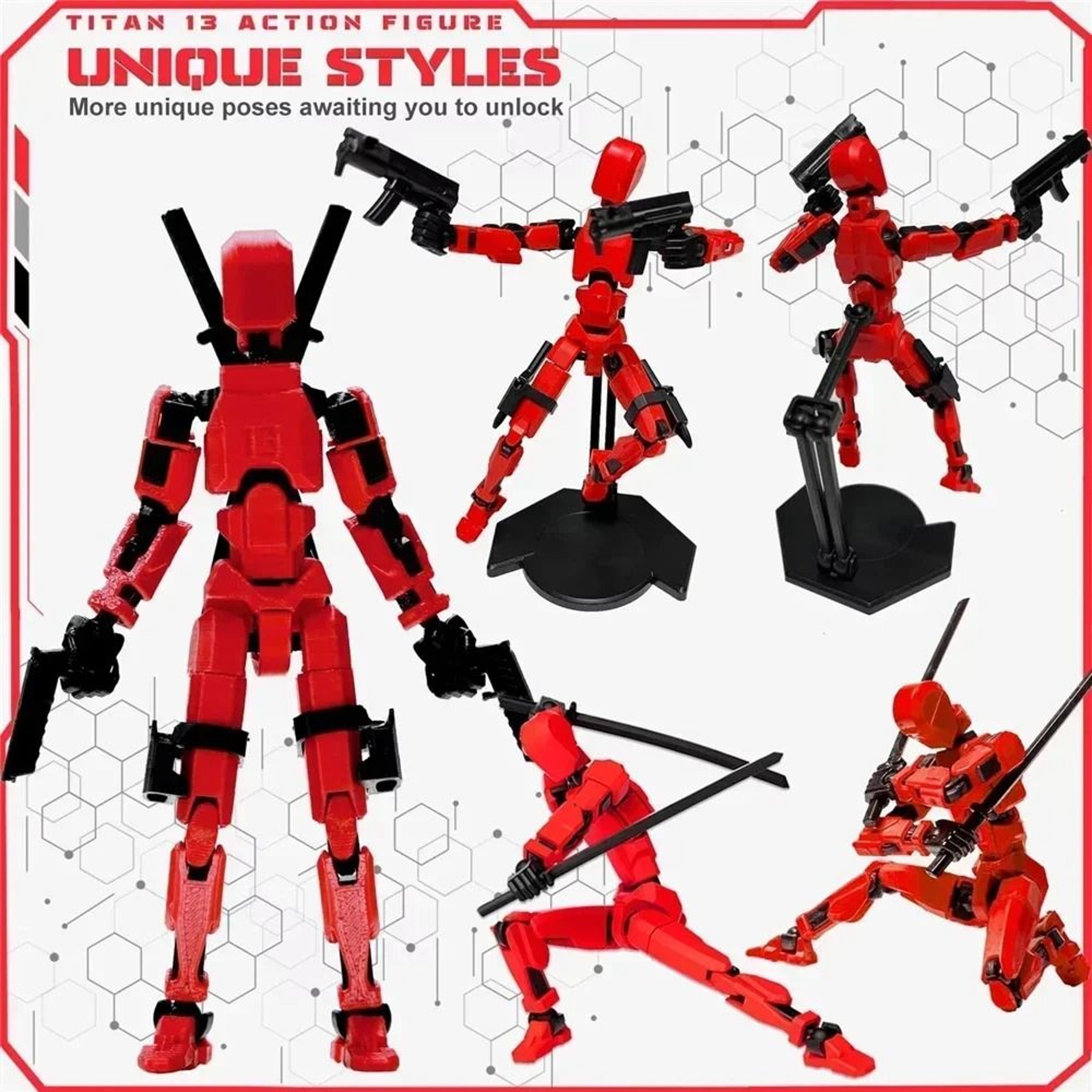 Fully Articulated T13 Robot Action Figure With Display Stand For Creative Posing Gifts 11