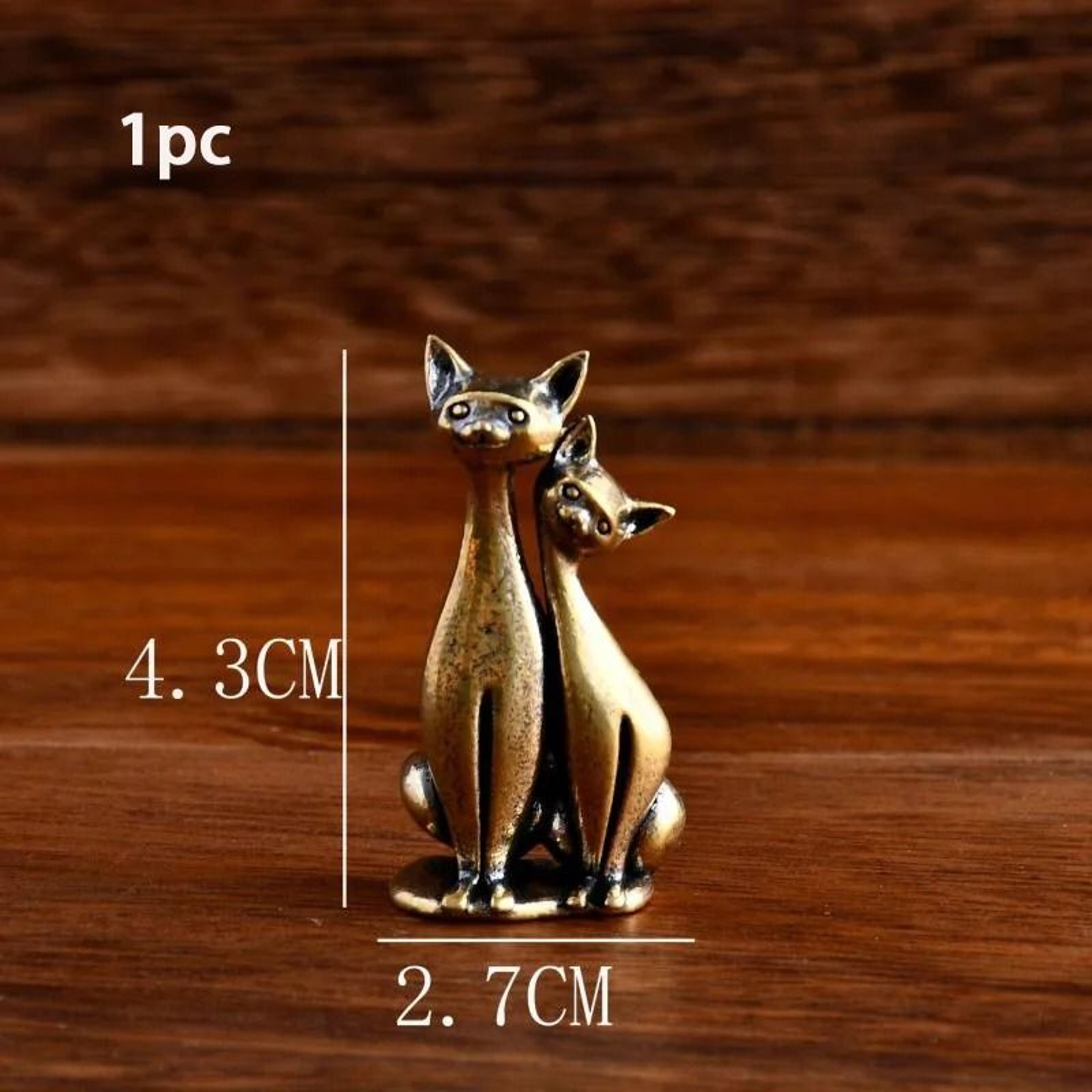 Intertwined Loving Cats Vintage Brass Sculpture For Home Office Desks And Romantic Gifts 1