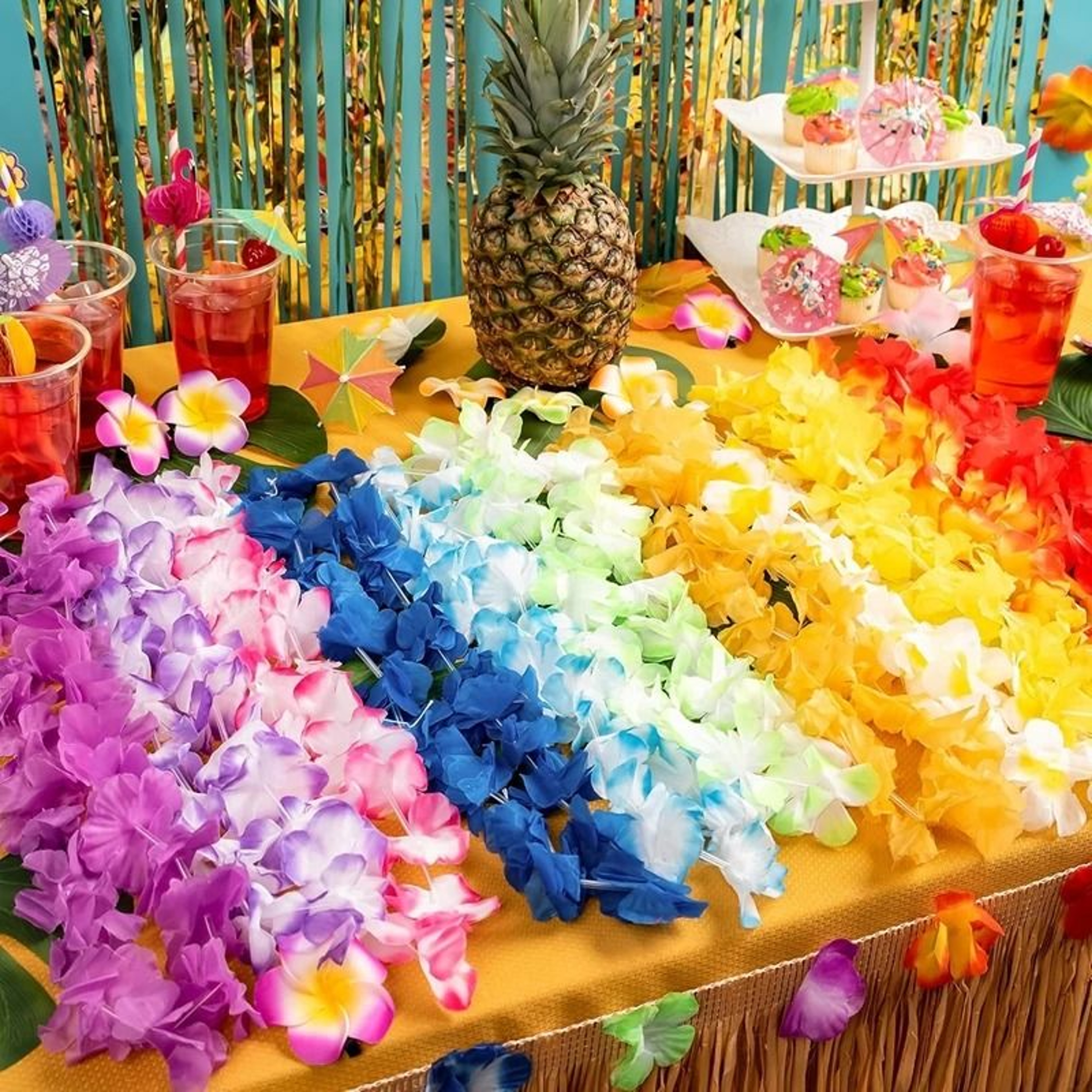Vibrant Hawaiian Flower Lei Necklaces For Colorful Tropical Party Celebrations Everywhere 3
