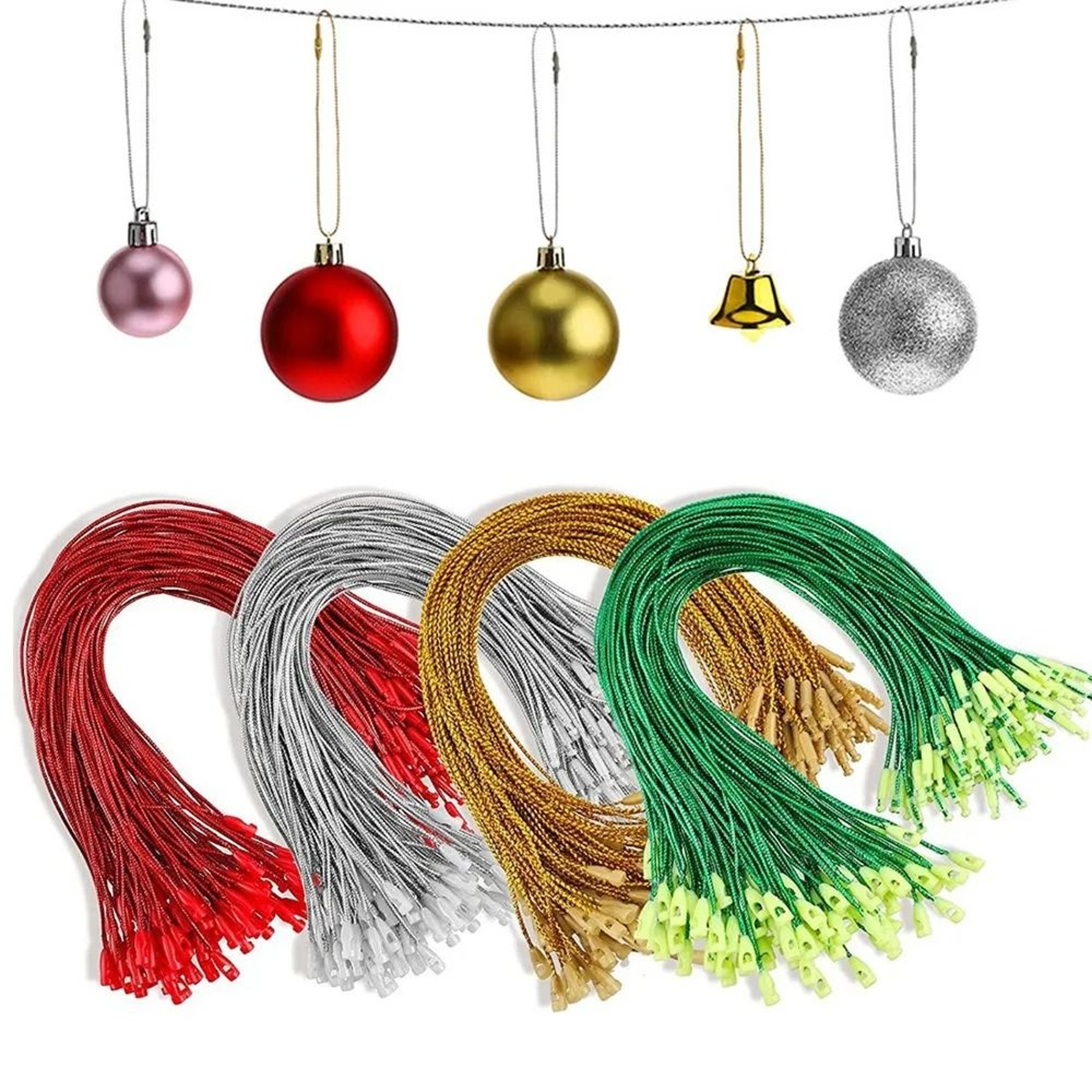 Secure 100 Piece Christmas Ornament Hanging Strings For Easy Holiday Decorating 0