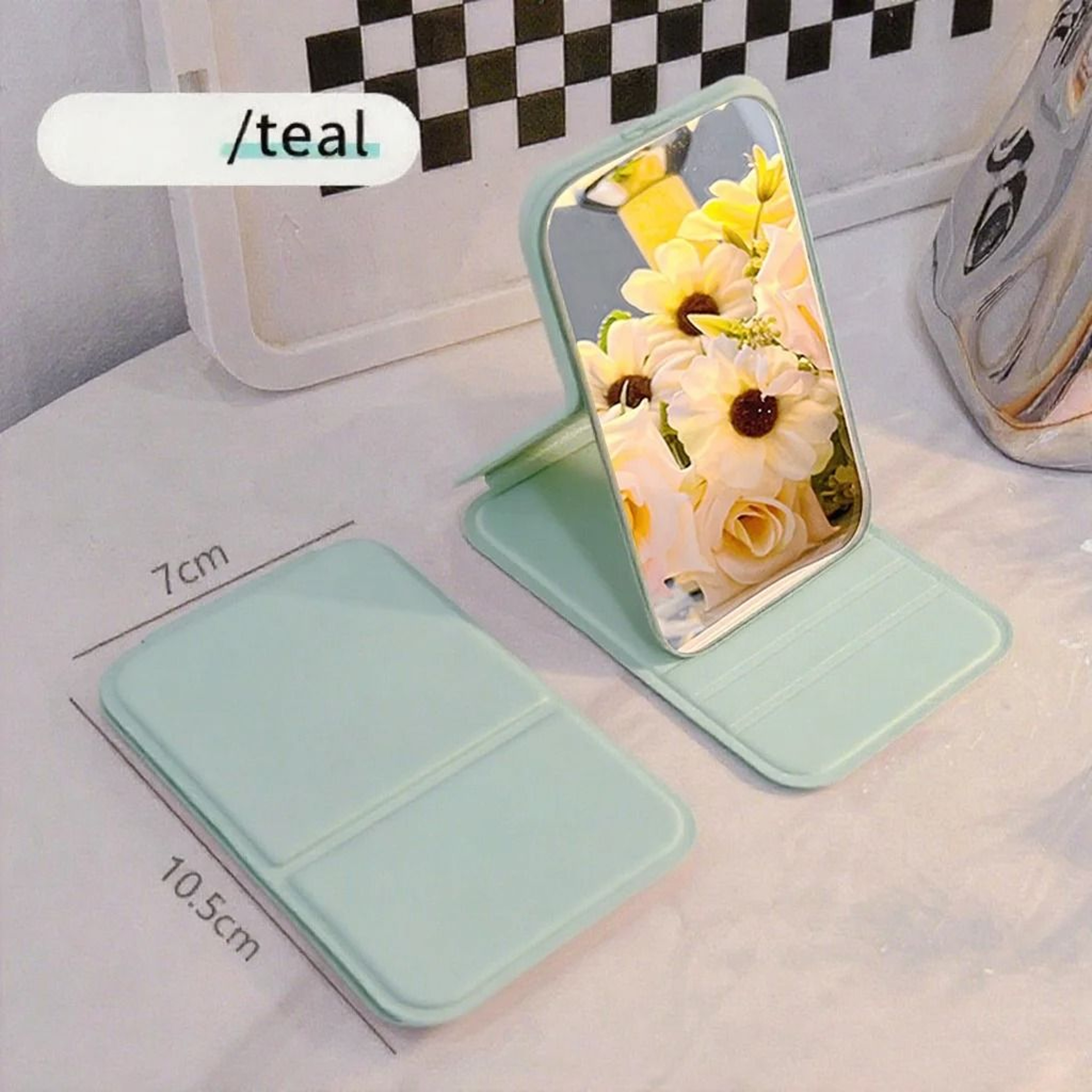 Portable Folding Makeup Mirror For Clear Hands Free Travel Touch Ups 4