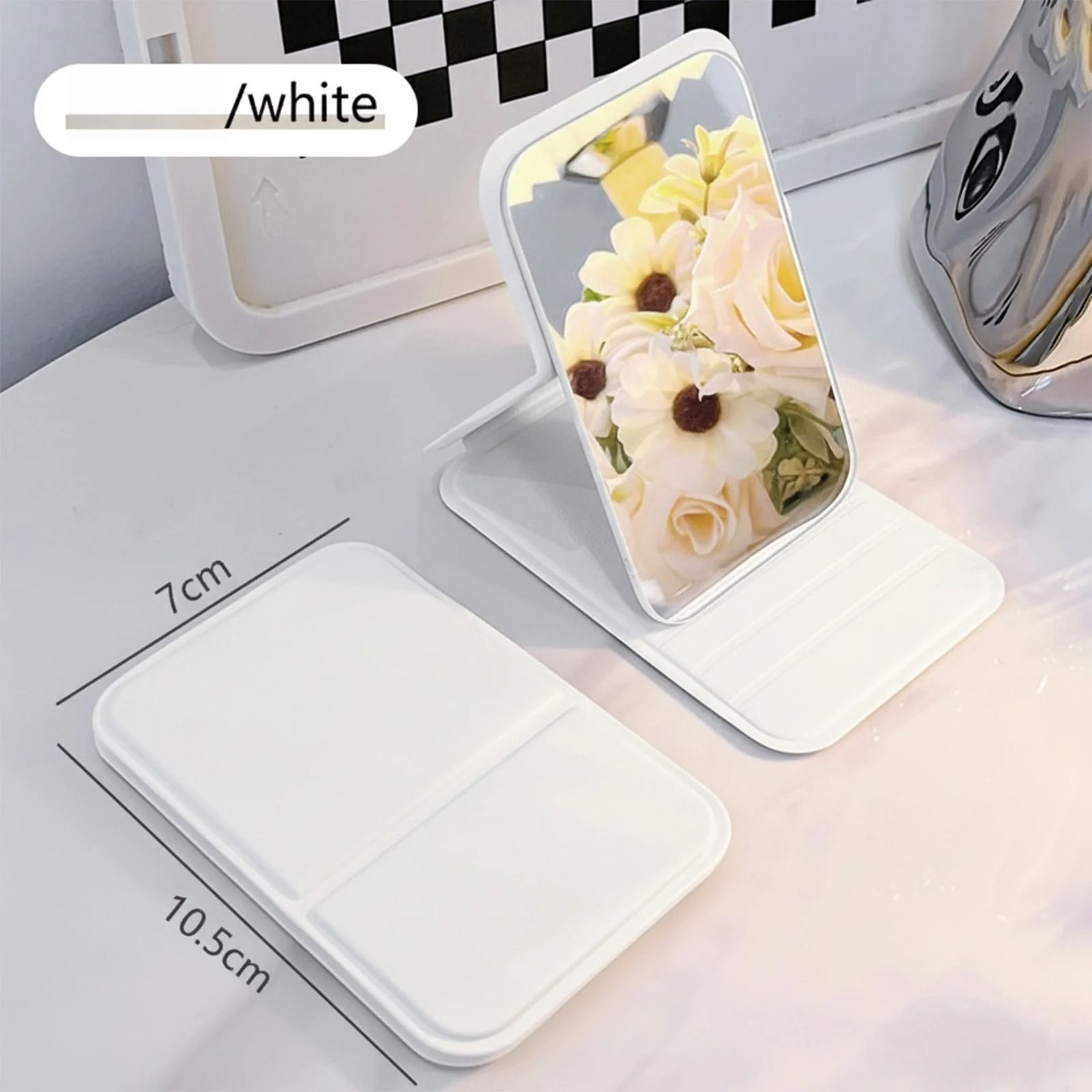 Portable Folding Makeup Mirror For Clear Hands Free Travel Touch Ups 2