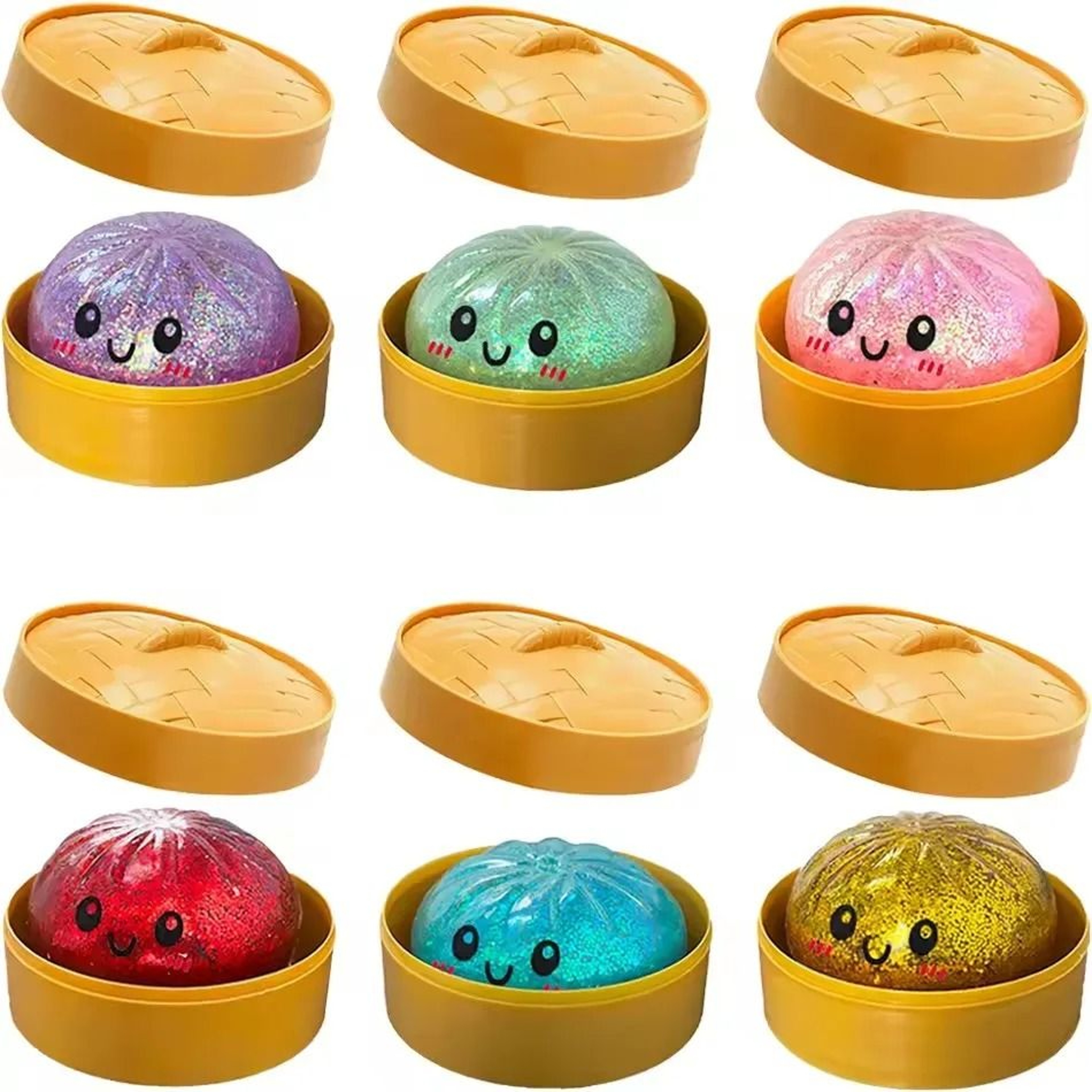 Soft Dumpling Squishy With Bamboo Steamer Makes Stress Relief More Playful 0