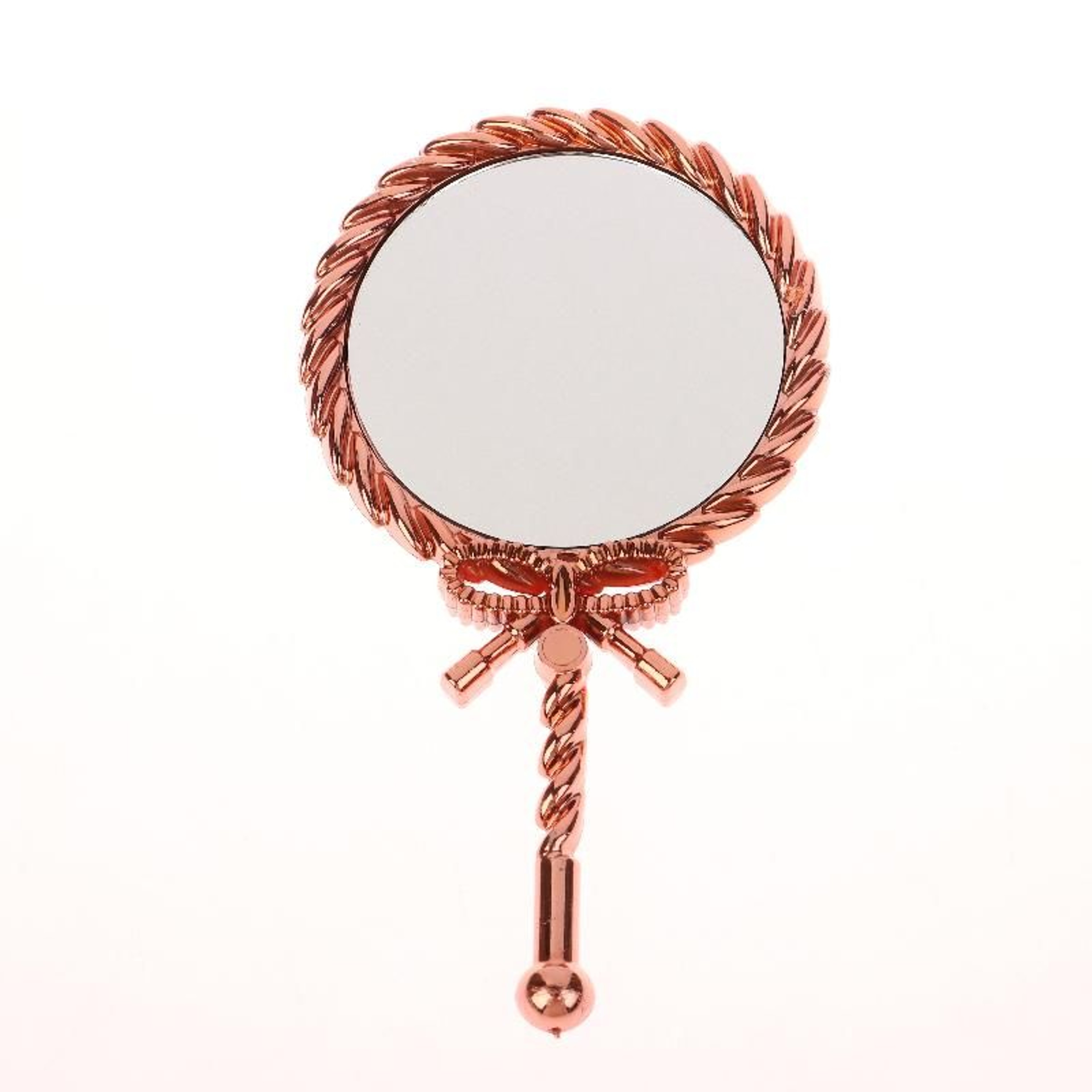 Elegant Round Handheld Makeup Mirror For Portable Beauty And Grooming Use 3