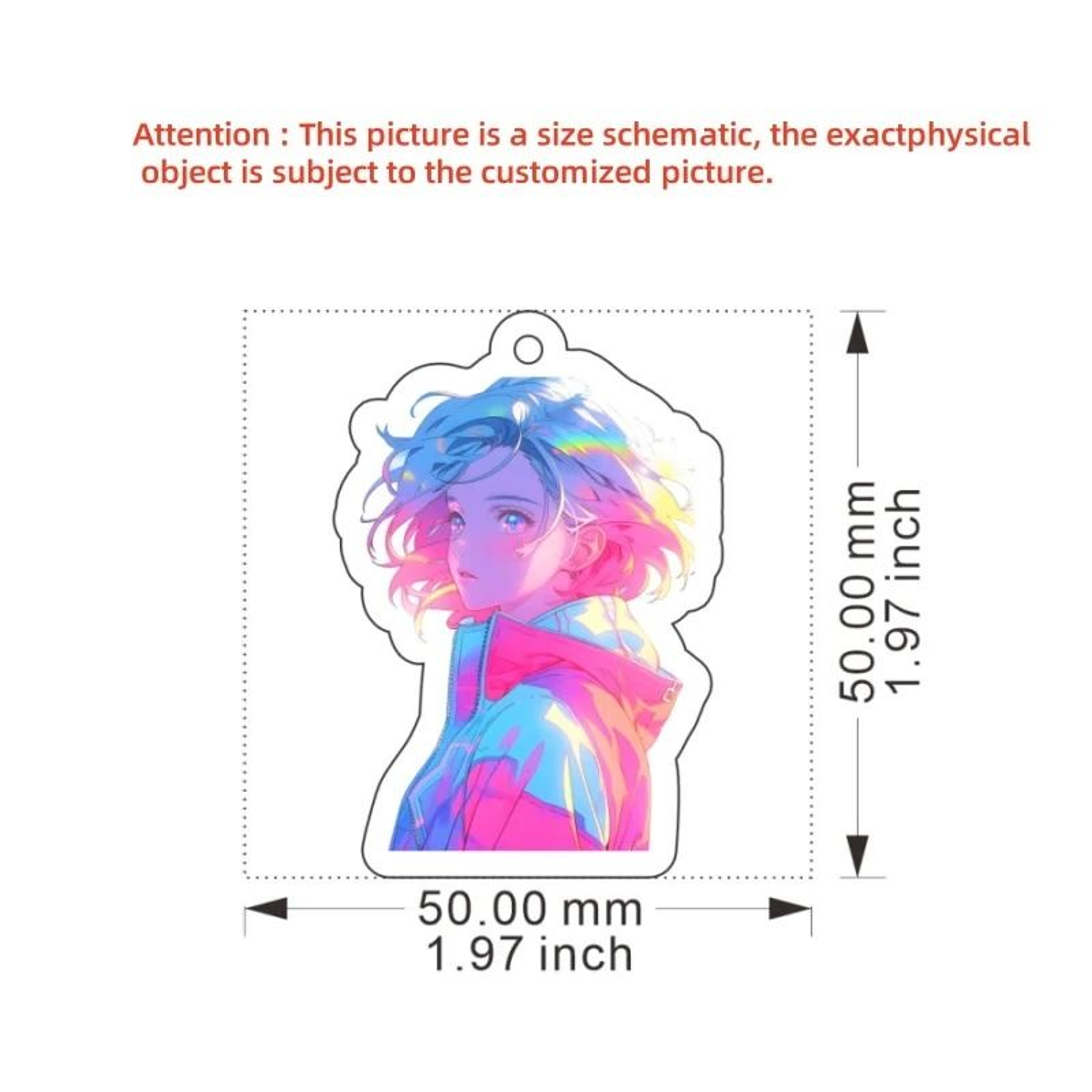 Personalized Clear Acrylic Anime Keychain For Bags Gifts And Couple Accessories 3