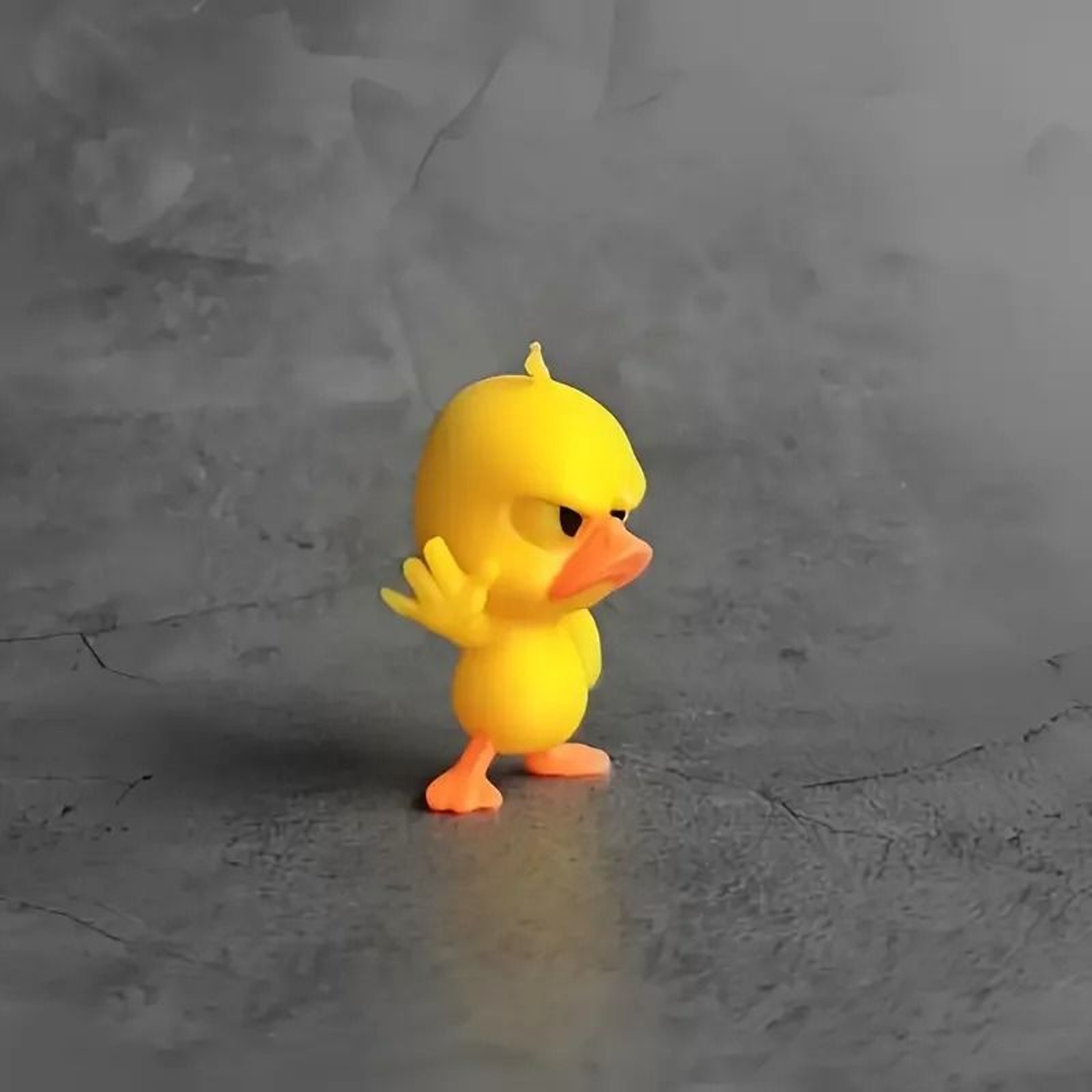 Funny Angry Yellow Duck Figurine For Desk Car Home Decor Gifts 1