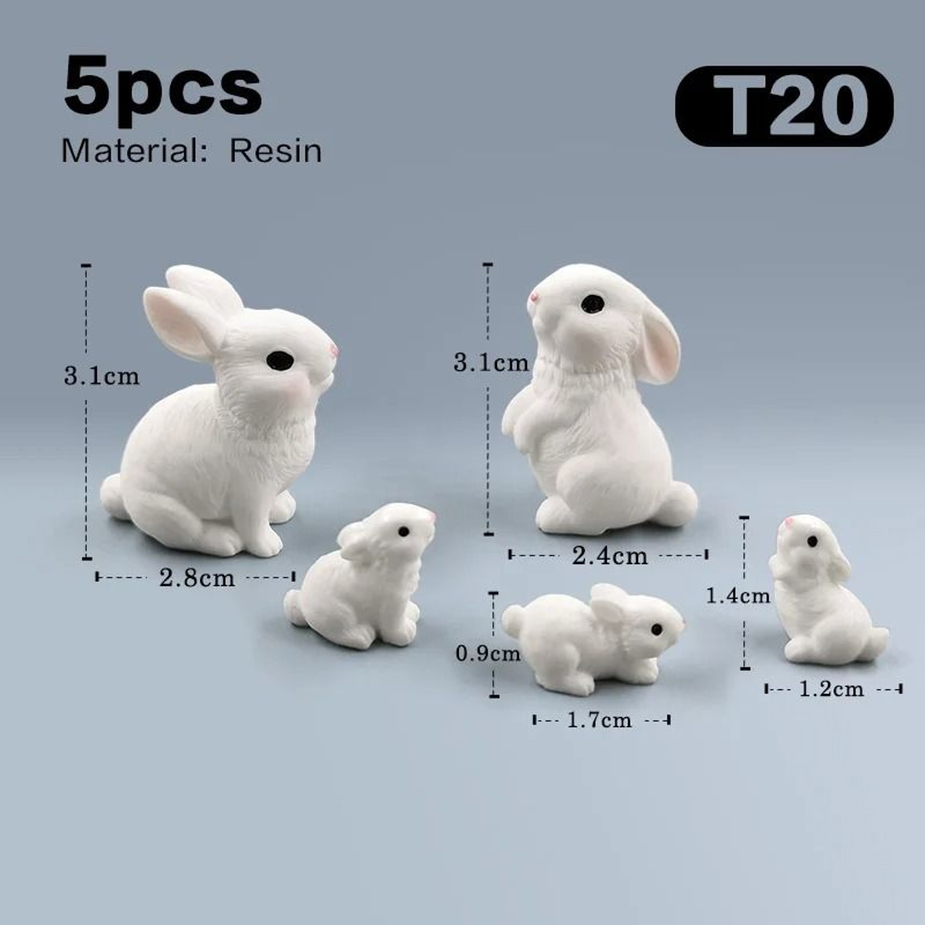 Cute Mini Easter Rabbit Figurine For Fairy Gardens Desks Home Decor 6