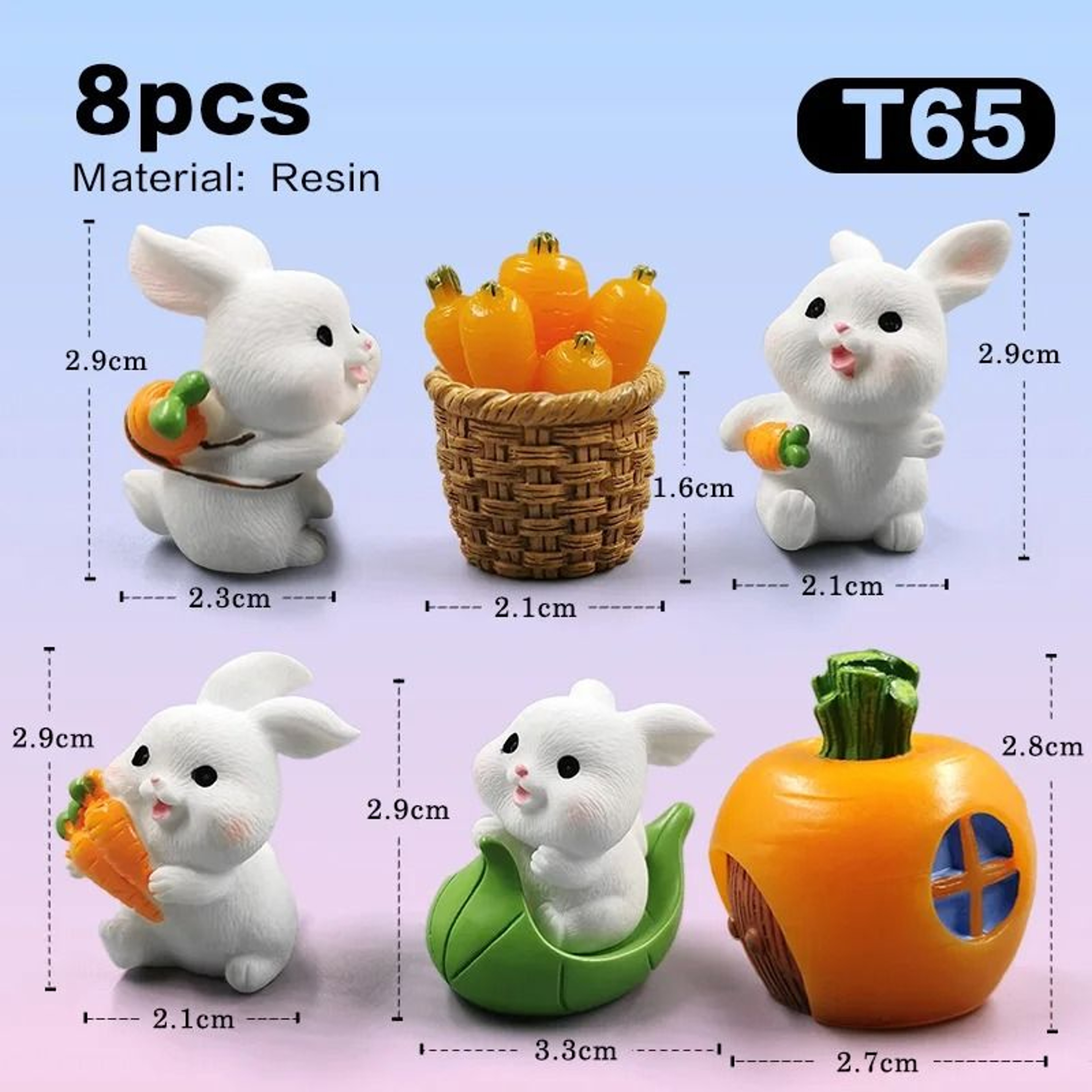 Cute Mini Easter Rabbit Figurine For Fairy Gardens Desks Home Decor 17