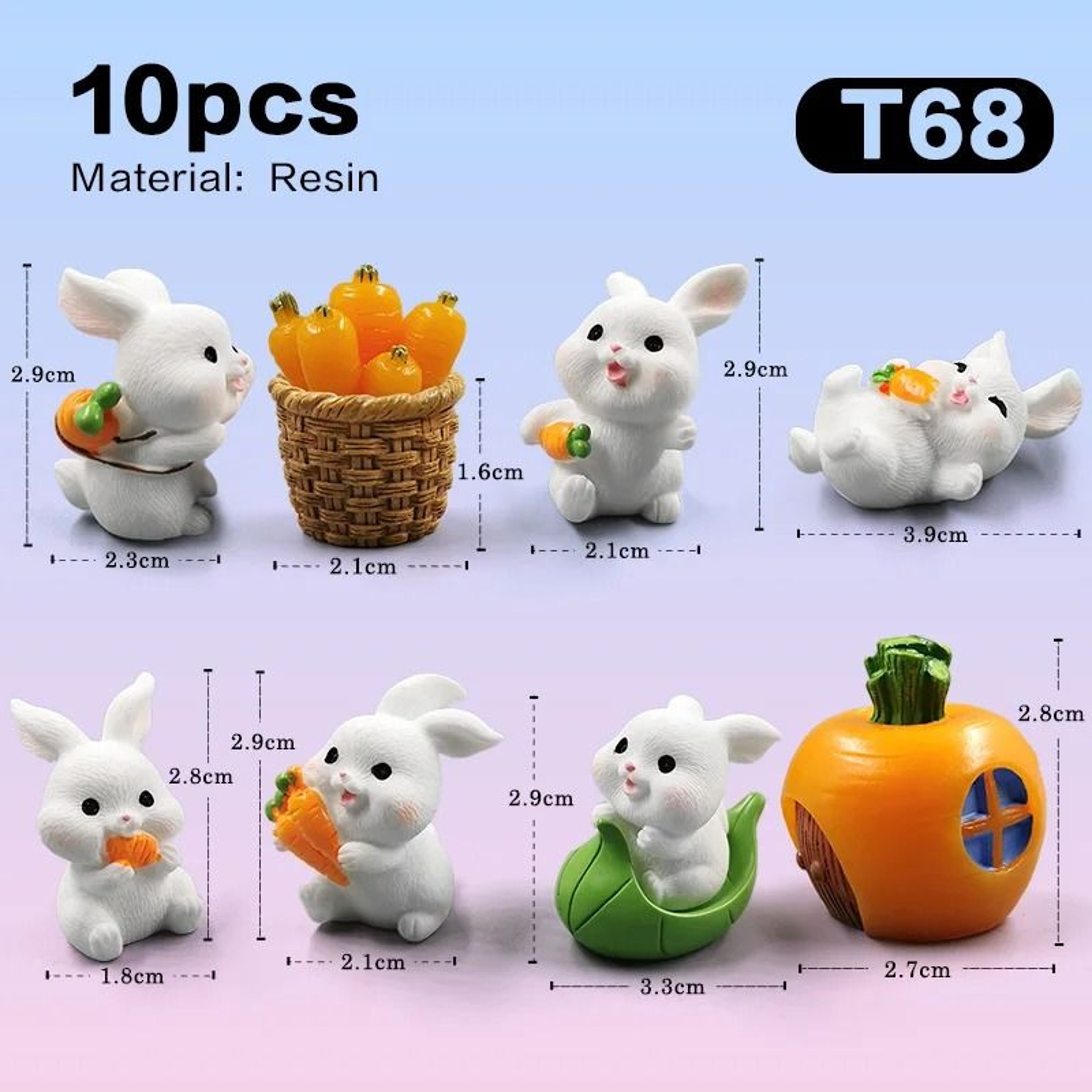 Cute Mini Easter Rabbit Figurine For Fairy Gardens Desks Home Decor 20