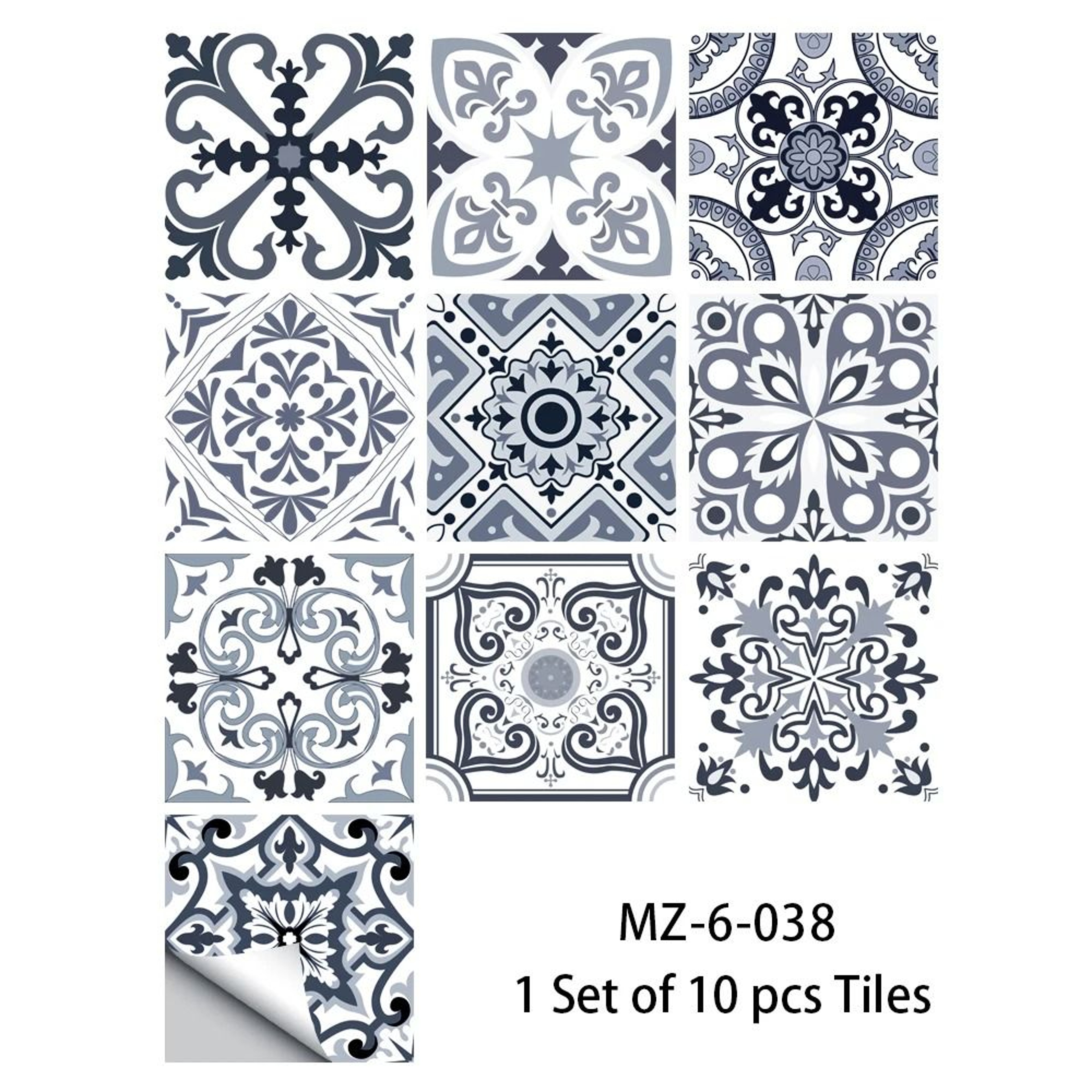 Blue Gray Matte Tile Stickers For Easy Kitchen And Floor Makeovers 20