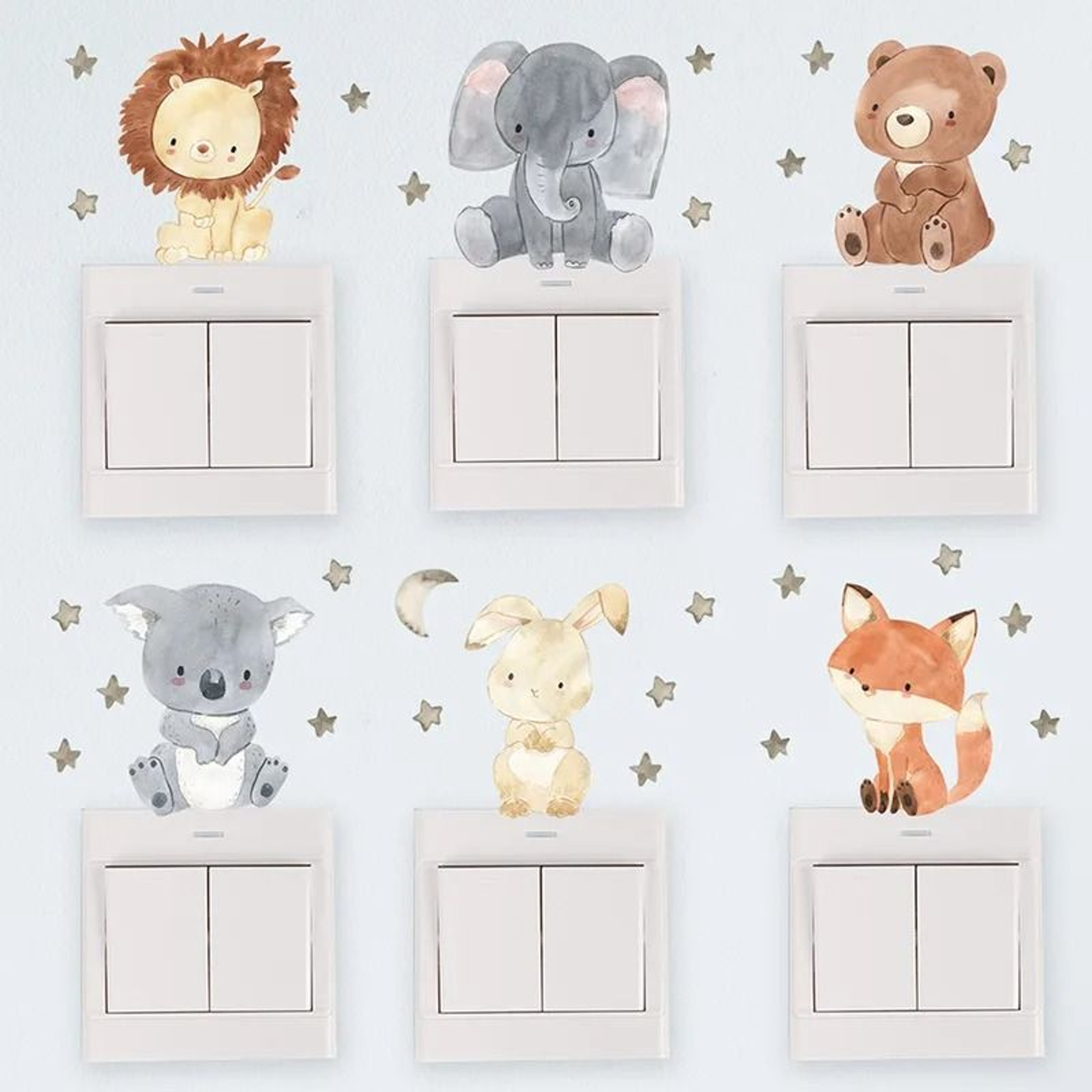 Cute Forest Animal Wall Stickers For Cozy Nursery Kids Room Decor 0