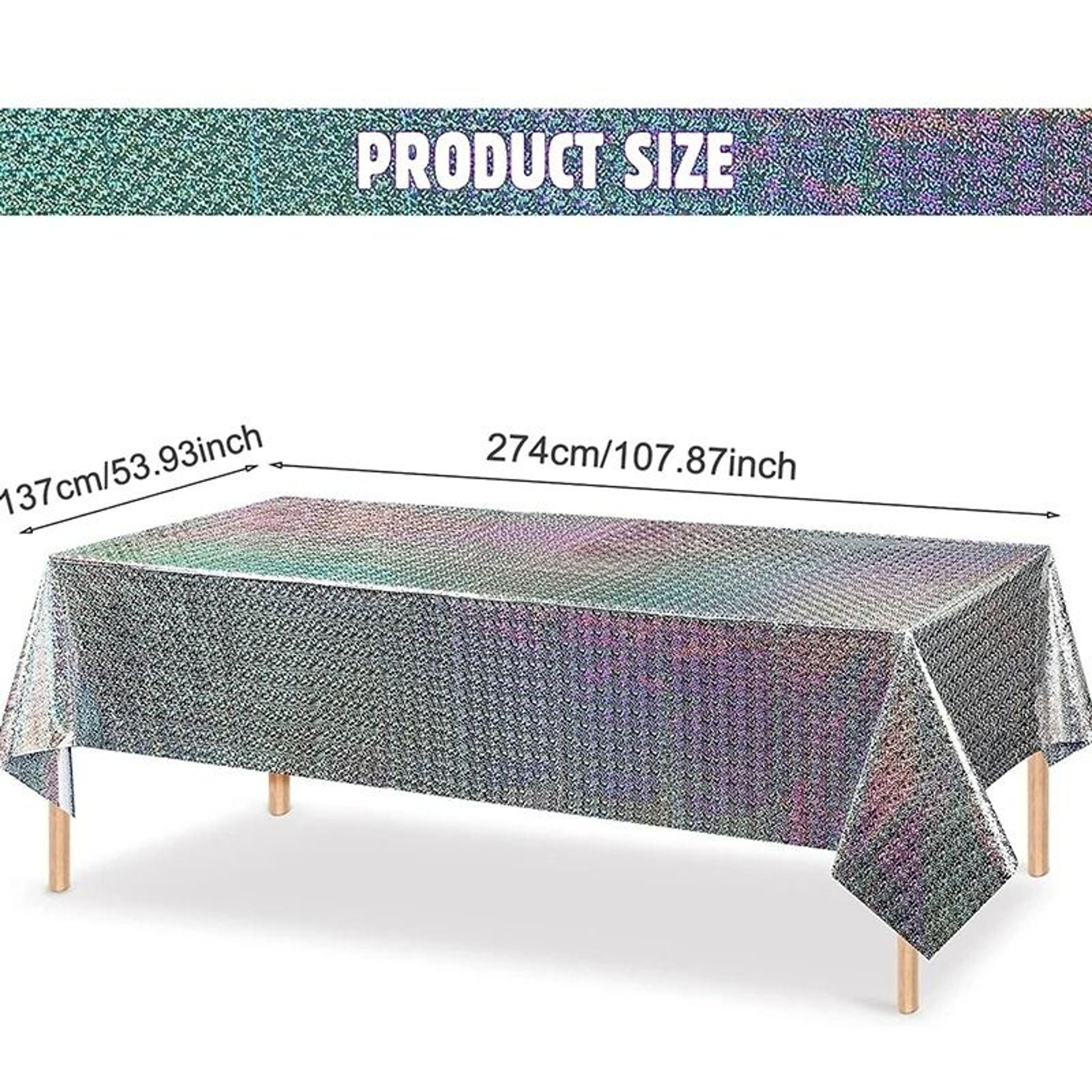 Glitter Waterproof Foil Tablecloth For Elegant Wedding Birthday Baby Shower Parties 6