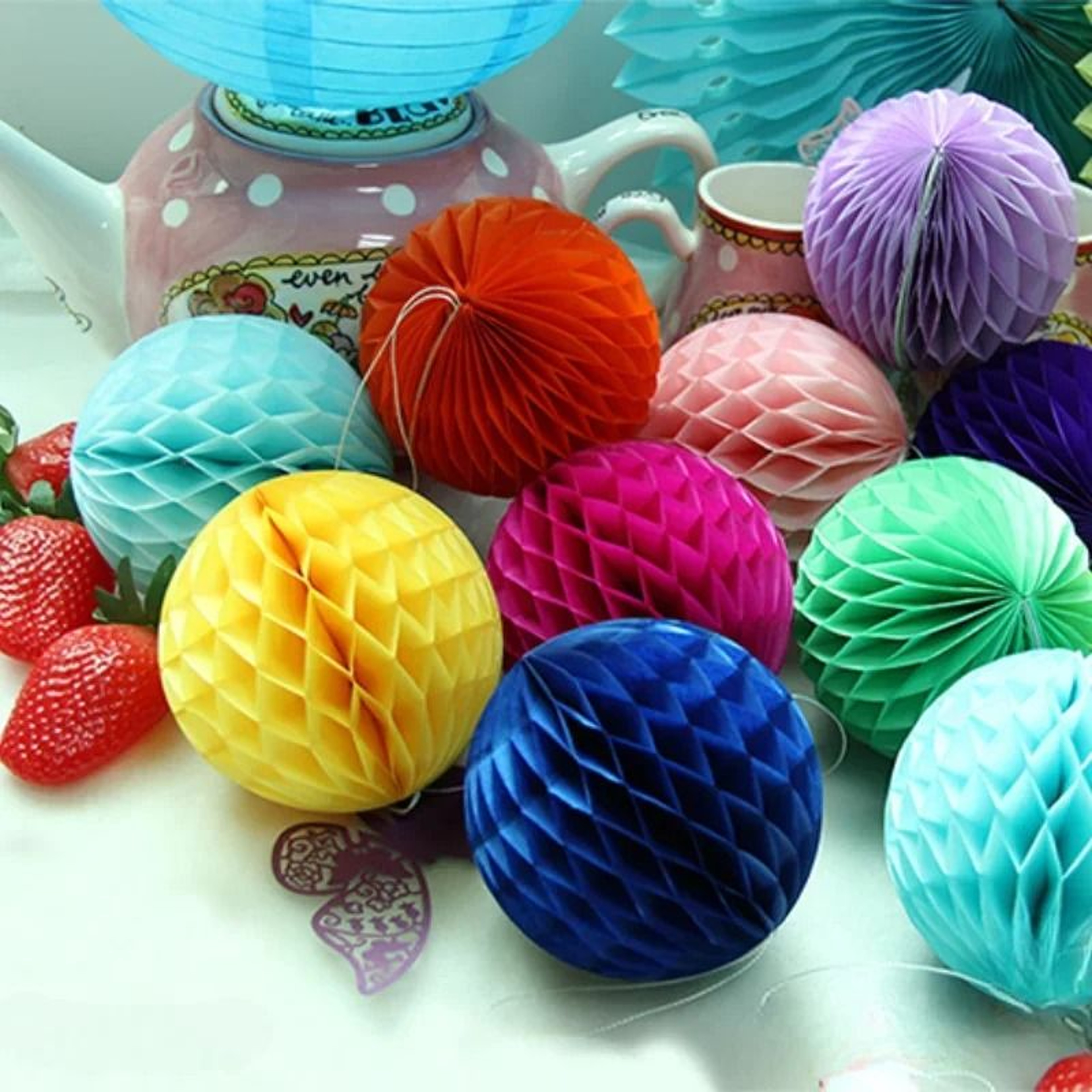 Colorful Honeycomb Paper Ball Decoration For Weddings Birthdays Showers Parties Events 21