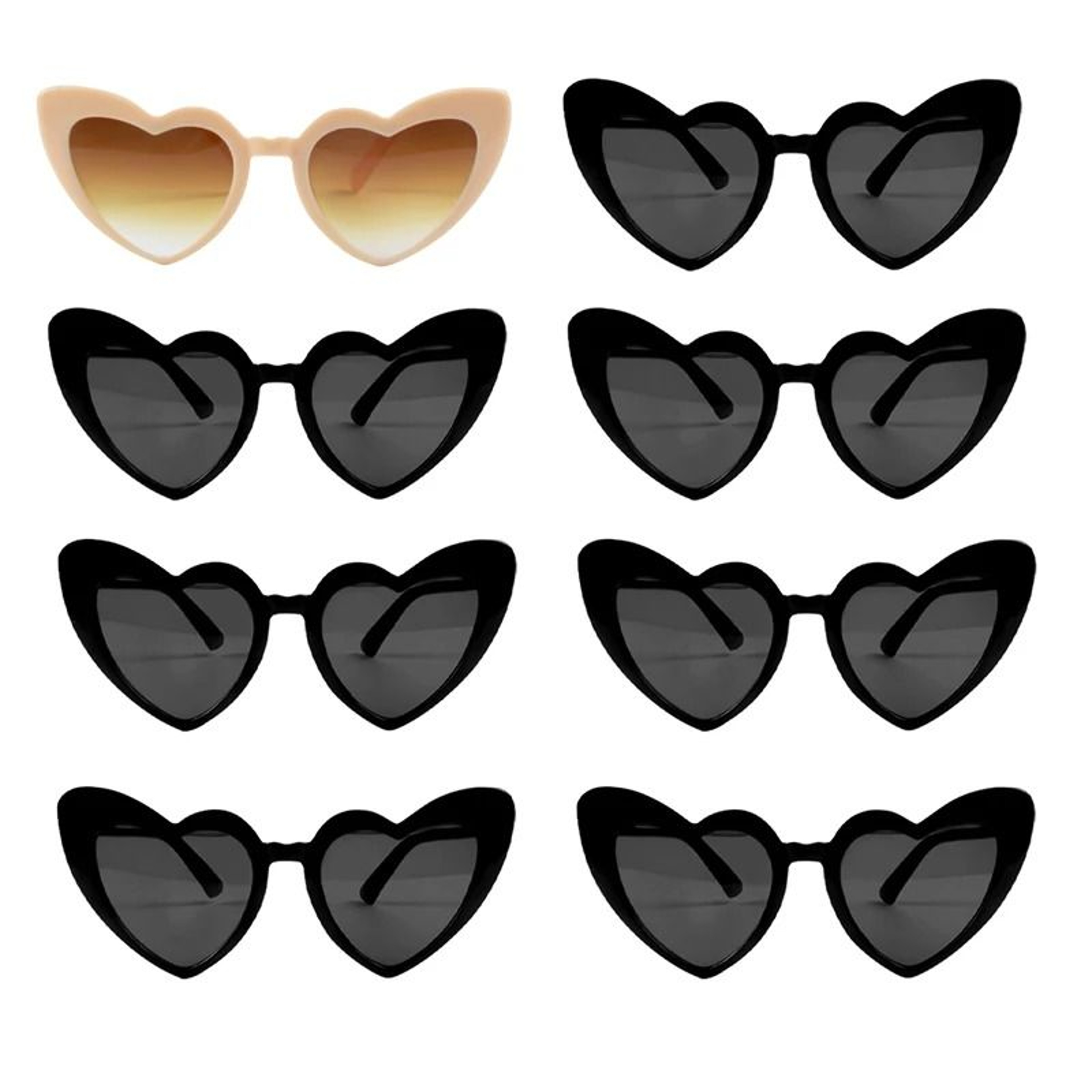Vintage Heart Sunglasses Set For Bridesmaids Bachelorette Bridal Party Photo Fun 9