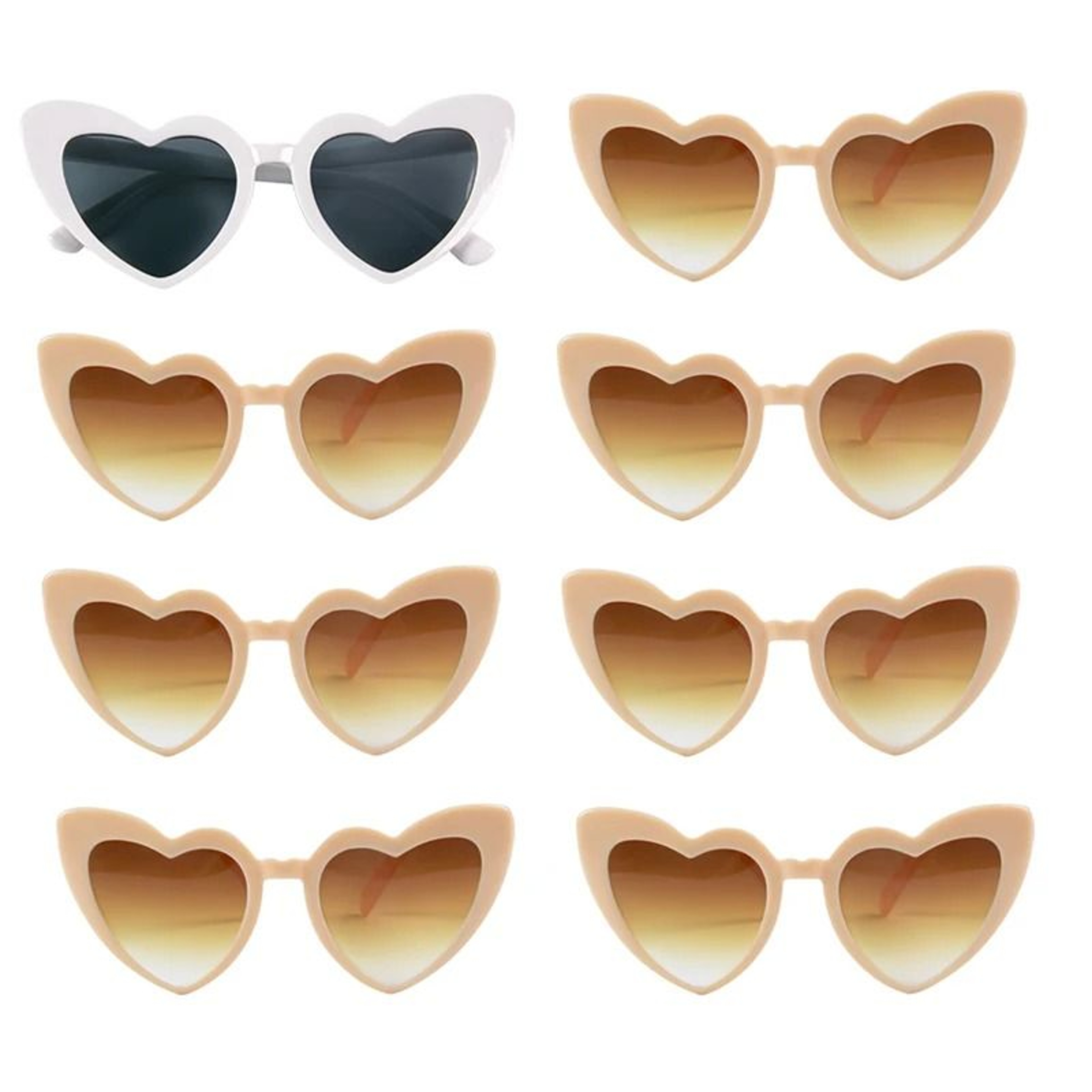 Vintage Heart Sunglasses Set For Bridesmaids Bachelorette Bridal Party Photo Fun 10