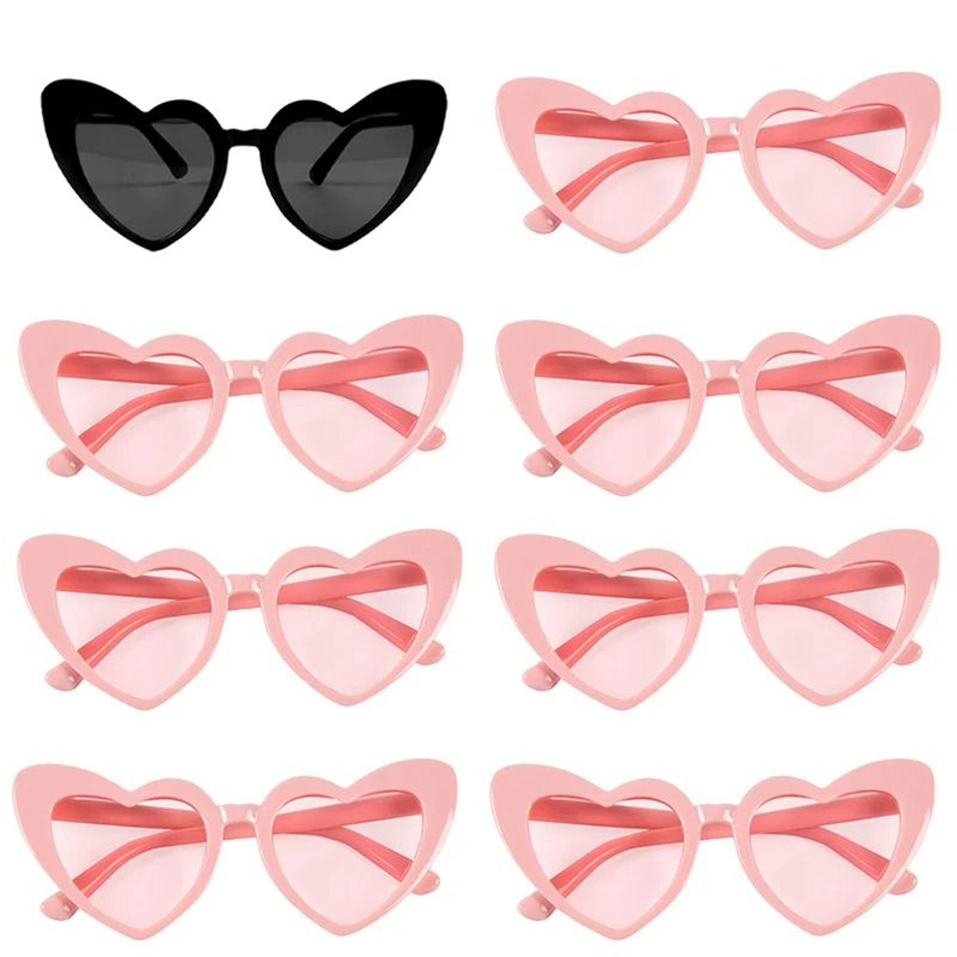 Vintage Heart Sunglasses Set For Bridesmaids Bachelorette Bridal Party Photo Fun 11