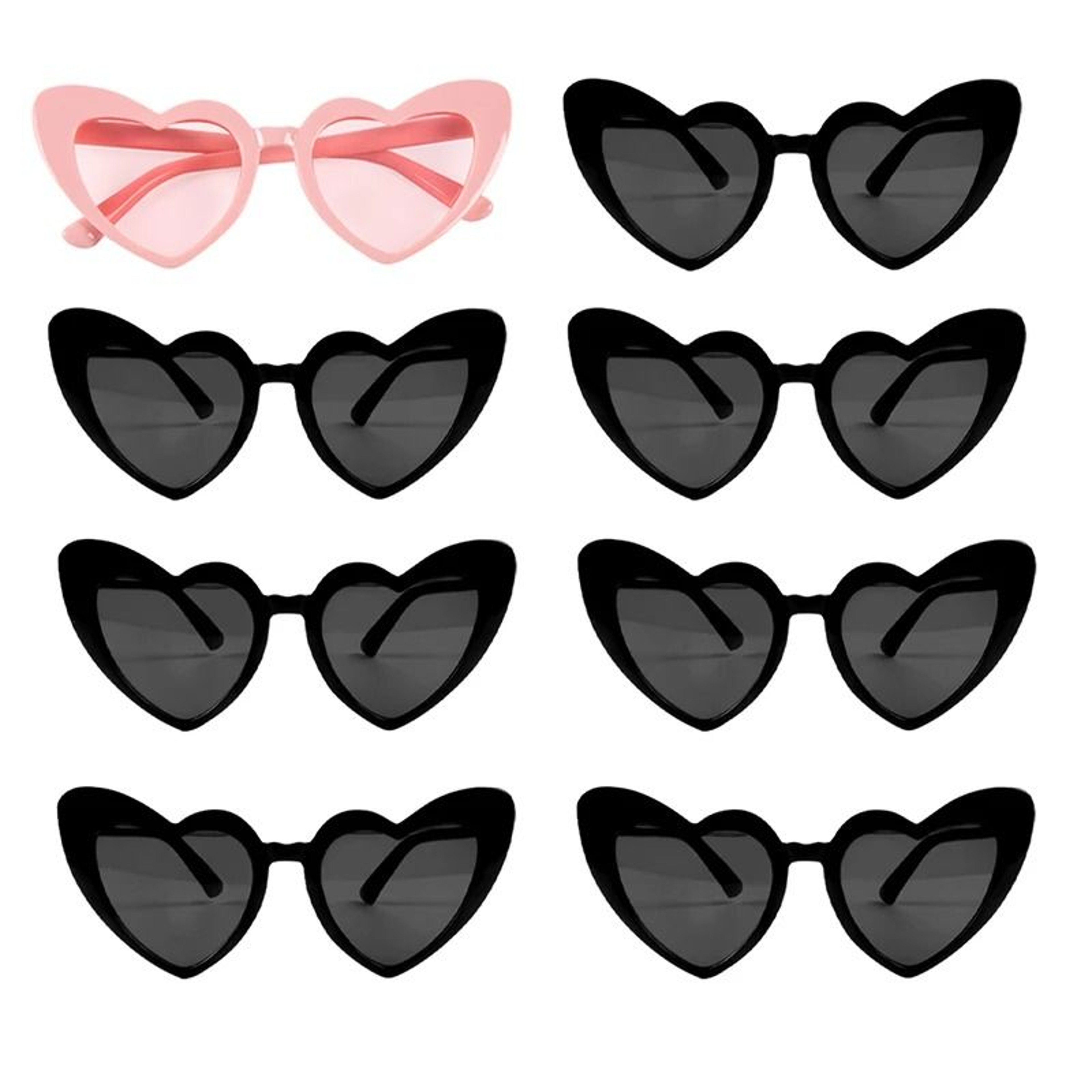 Vintage Heart Sunglasses Set For Bridesmaids Bachelorette Bridal Party Photo Fun 12