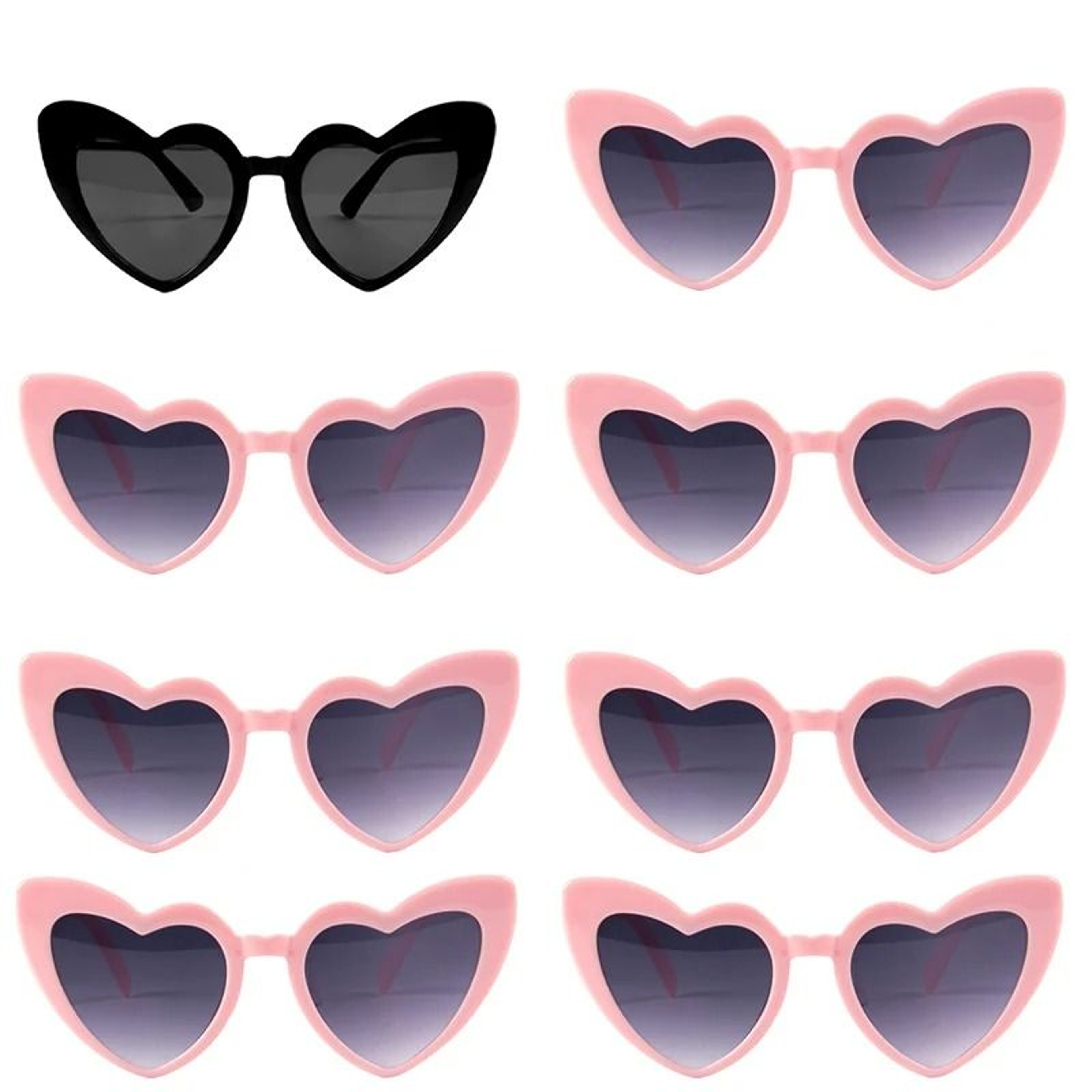 Vintage Heart Sunglasses Set For Bridesmaids Bachelorette Bridal Party Photo Fun 14