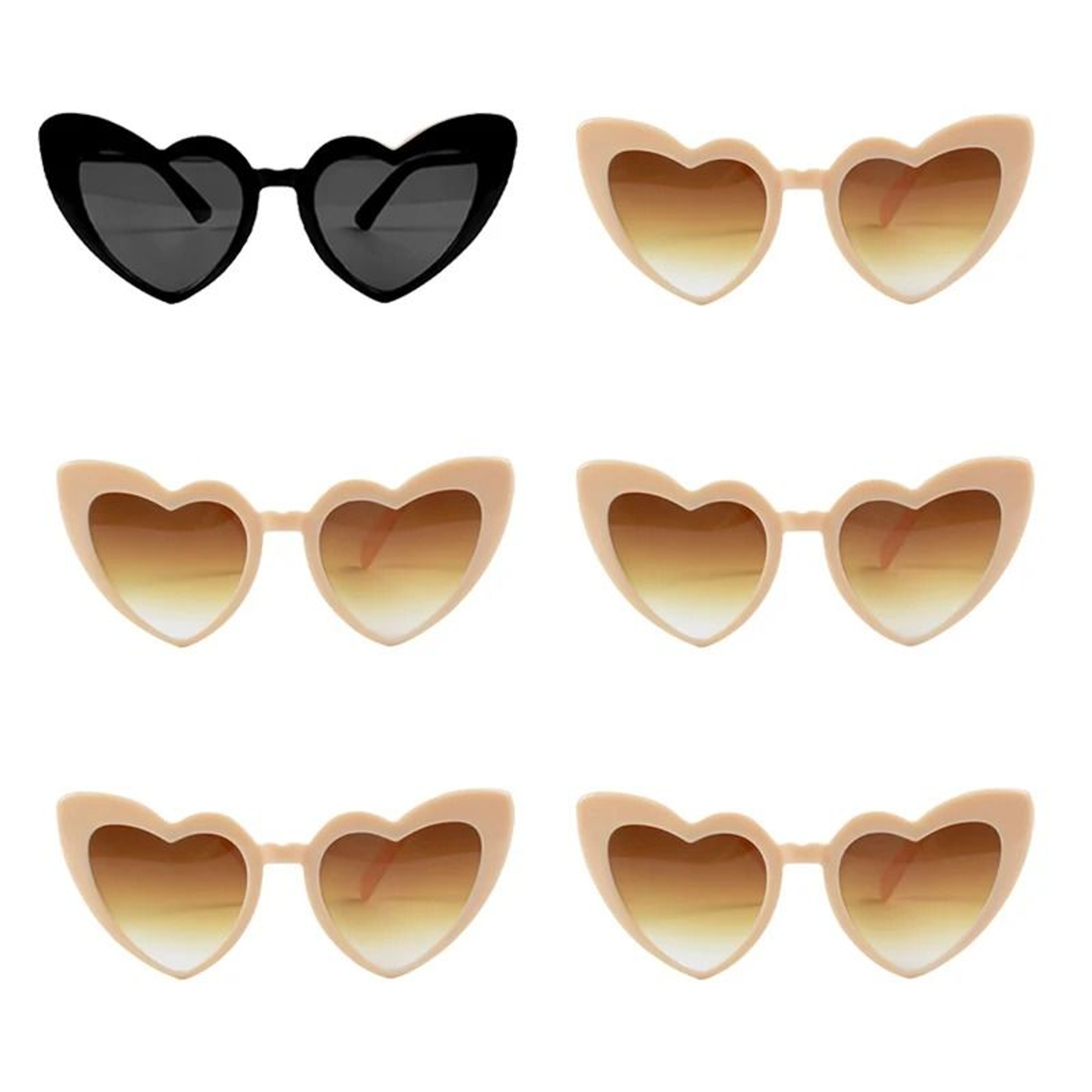 Vintage Heart Sunglasses Set For Bridesmaids Bachelorette Bridal Party Photo Fun 3