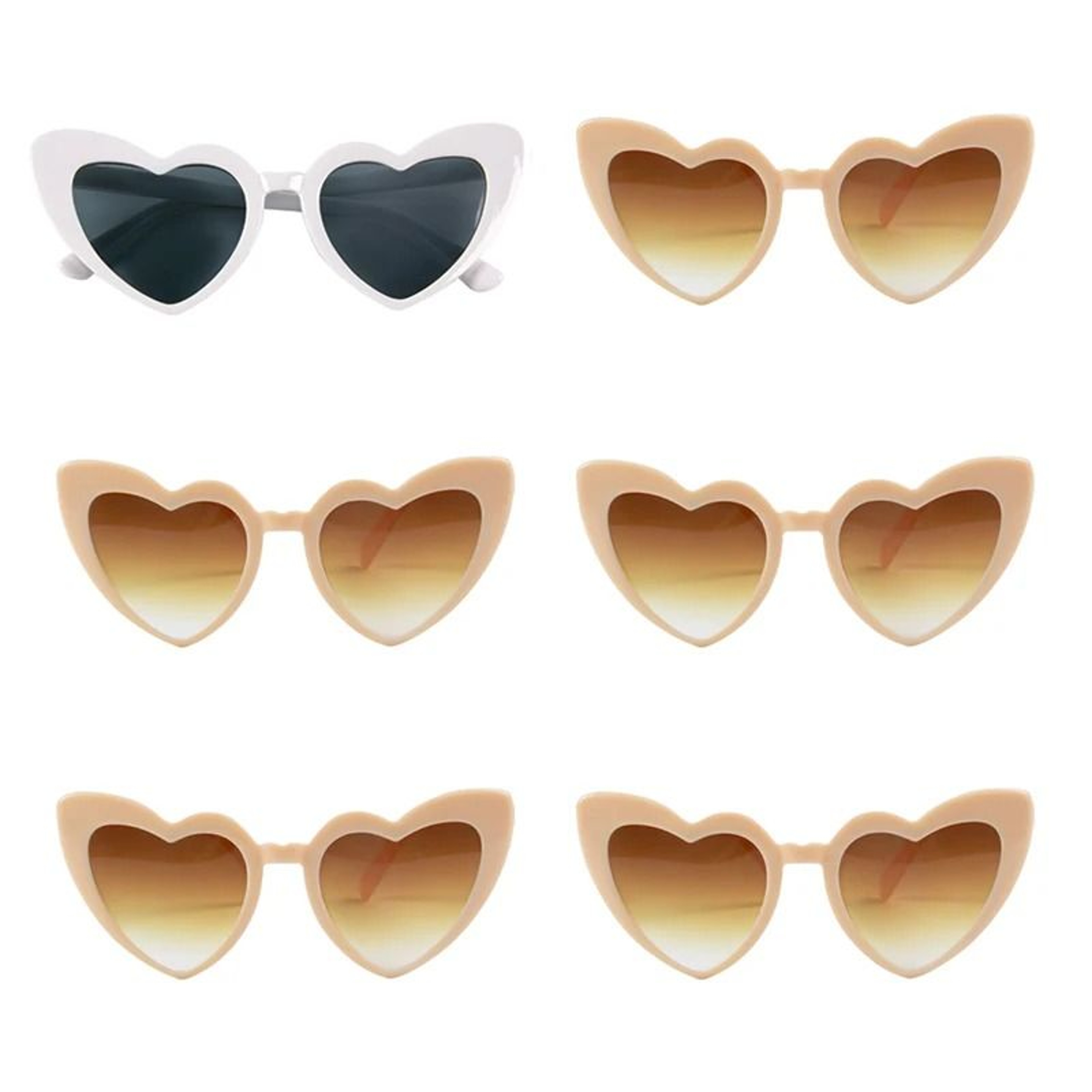 Vintage Heart Sunglasses Set For Bridesmaids Bachelorette Bridal Party Photo Fun 5