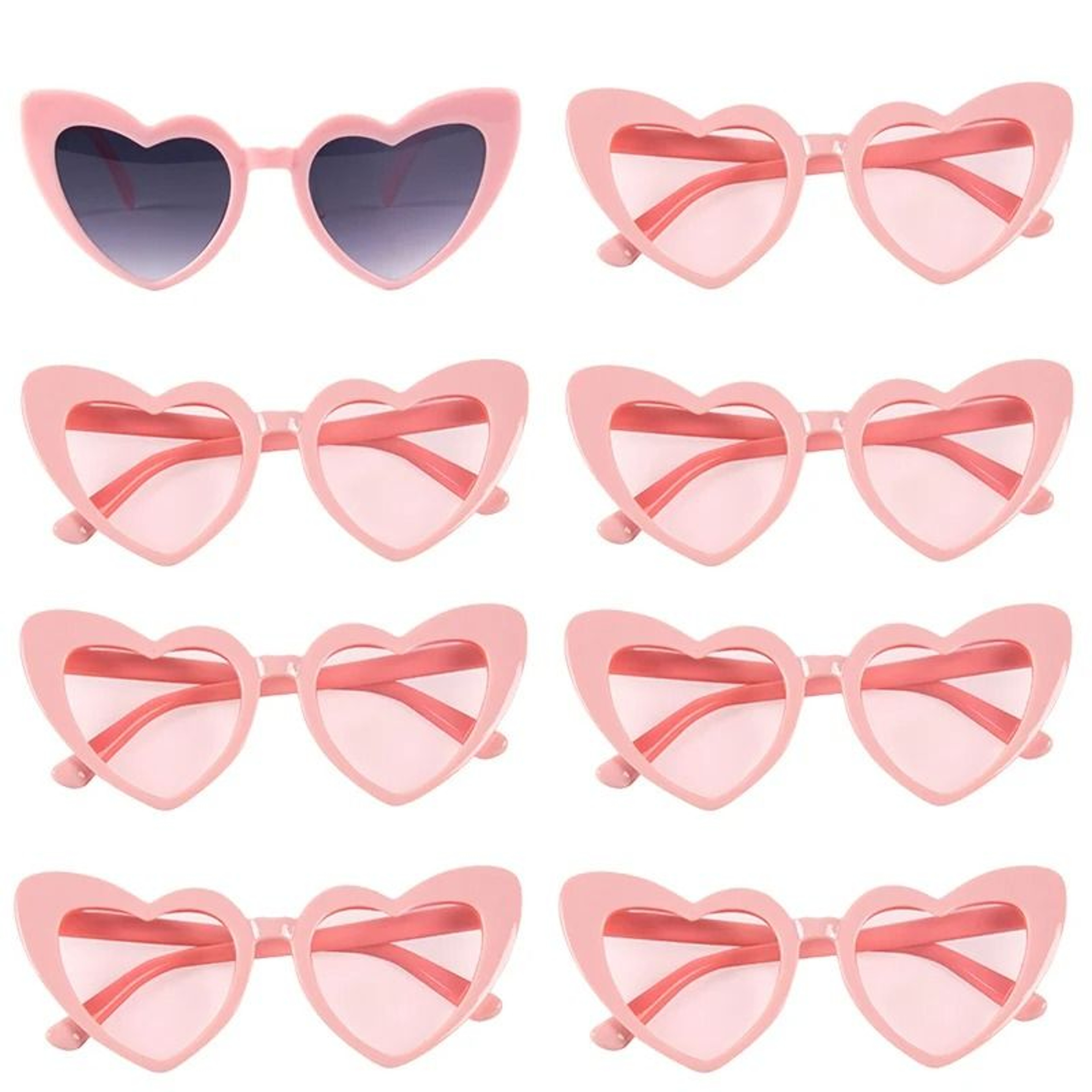 Vintage Heart Sunglasses Set For Bridesmaids Bachelorette Bridal Party Photo Fun 28