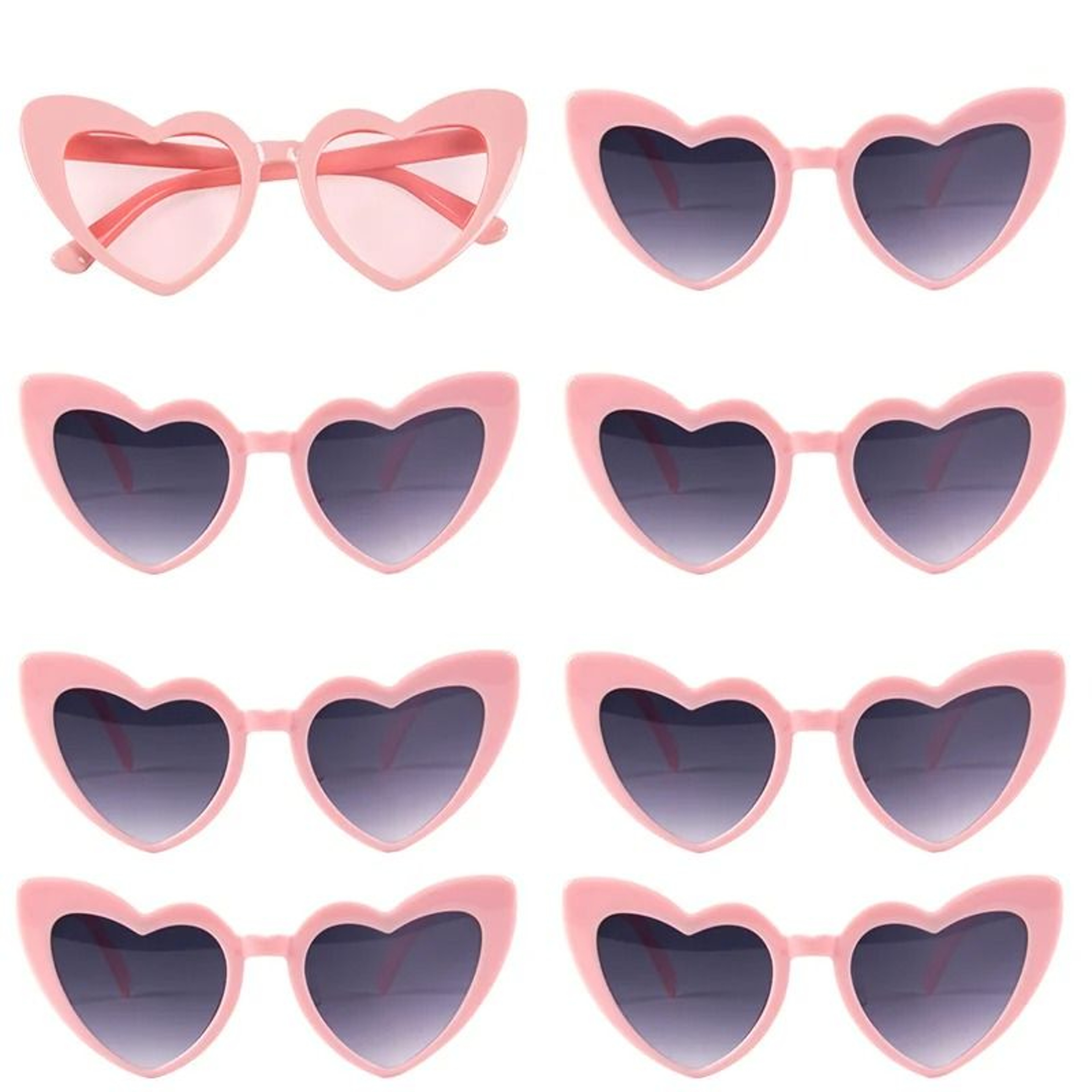 Vintage Heart Sunglasses Set For Bridesmaids Bachelorette Bridal Party Photo Fun 23