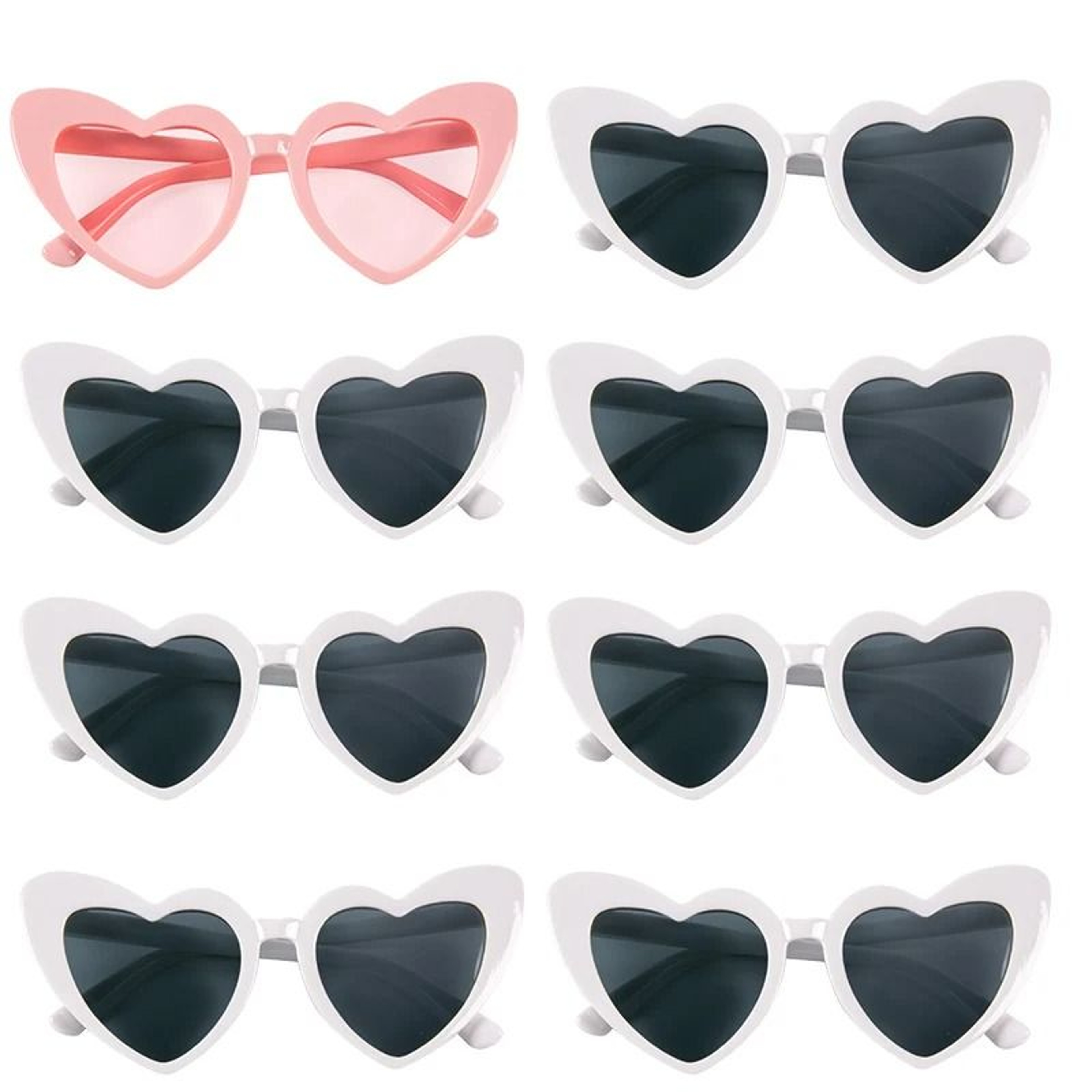 Vintage Heart Sunglasses Set For Bridesmaids Bachelorette Bridal Party Photo Fun 24