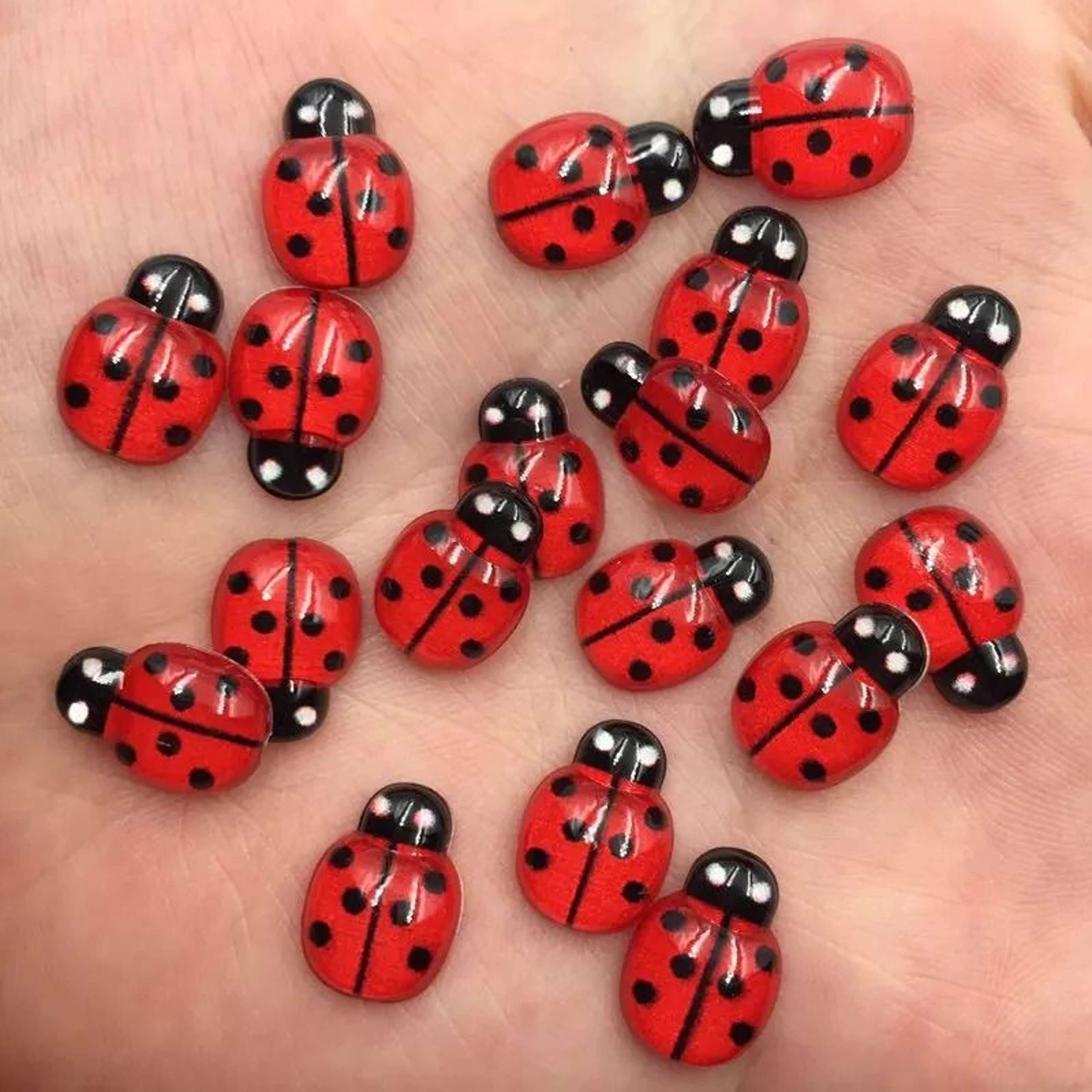 Mini Red Beetle Resin Cabochons For Scrapbooking Nail Art DIY Crafts 0