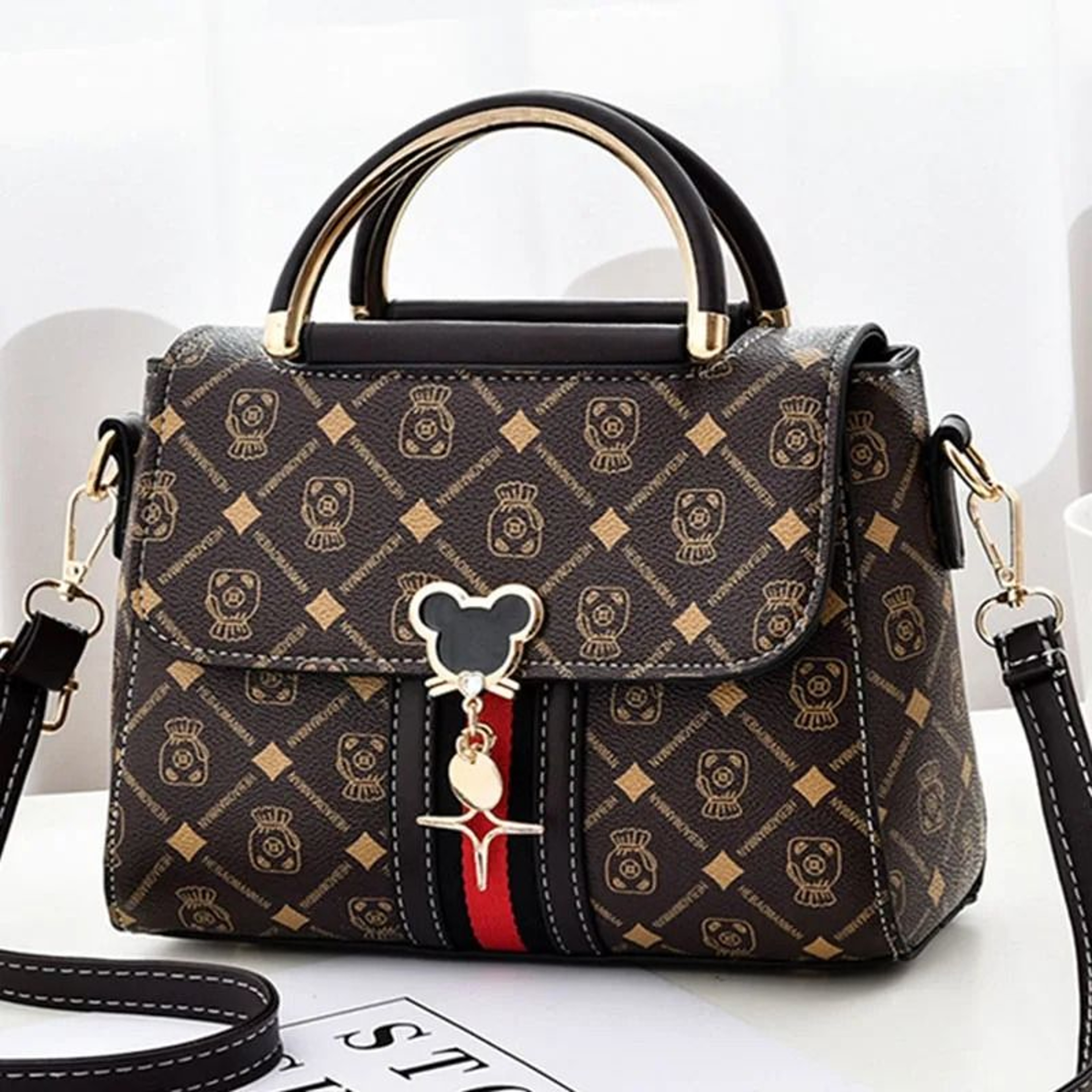 Monogram Womens Shoulder Tote Bag With Spacious Everyday Carry Design 1