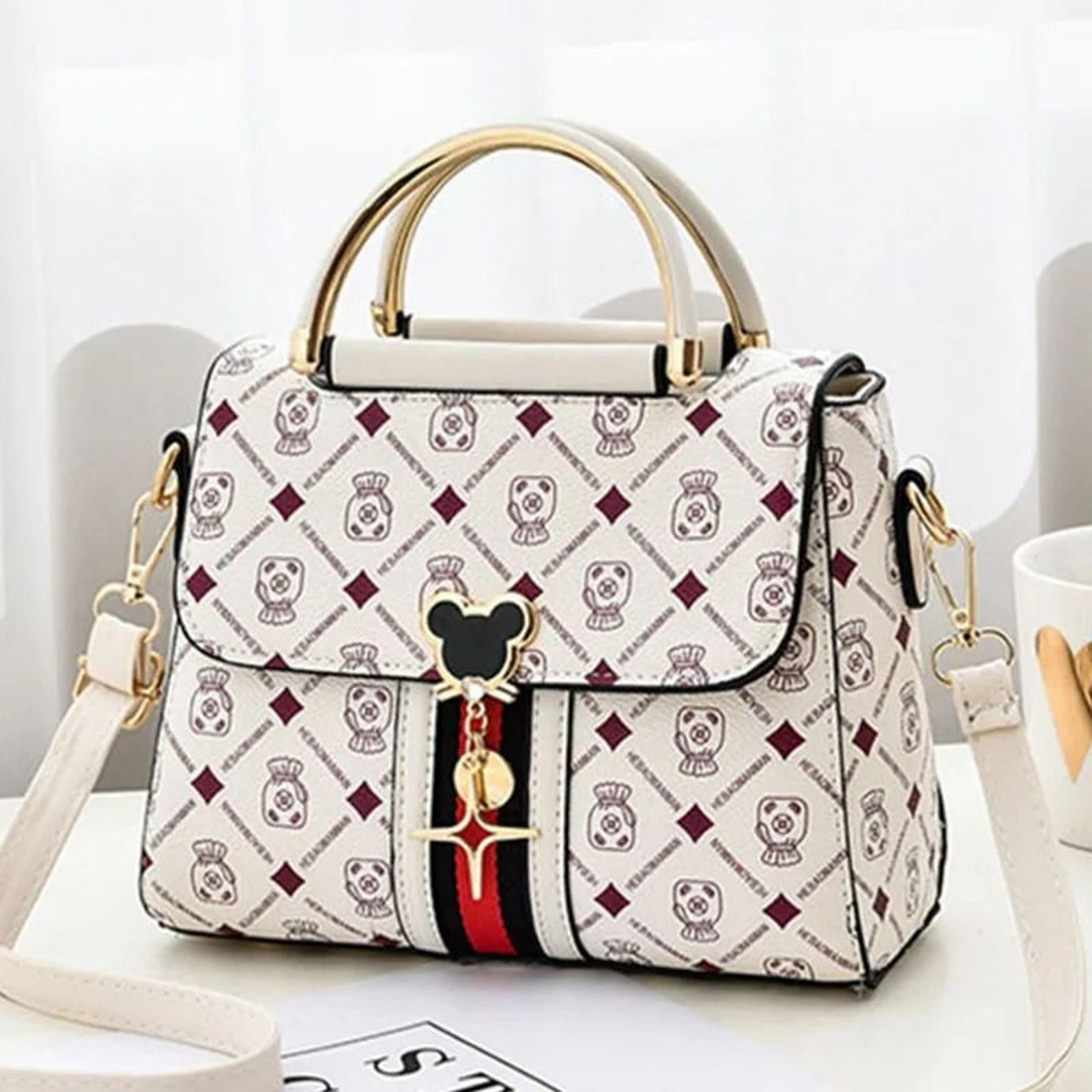 Monogram Womens Shoulder Tote Bag With Spacious Everyday Carry Design 2