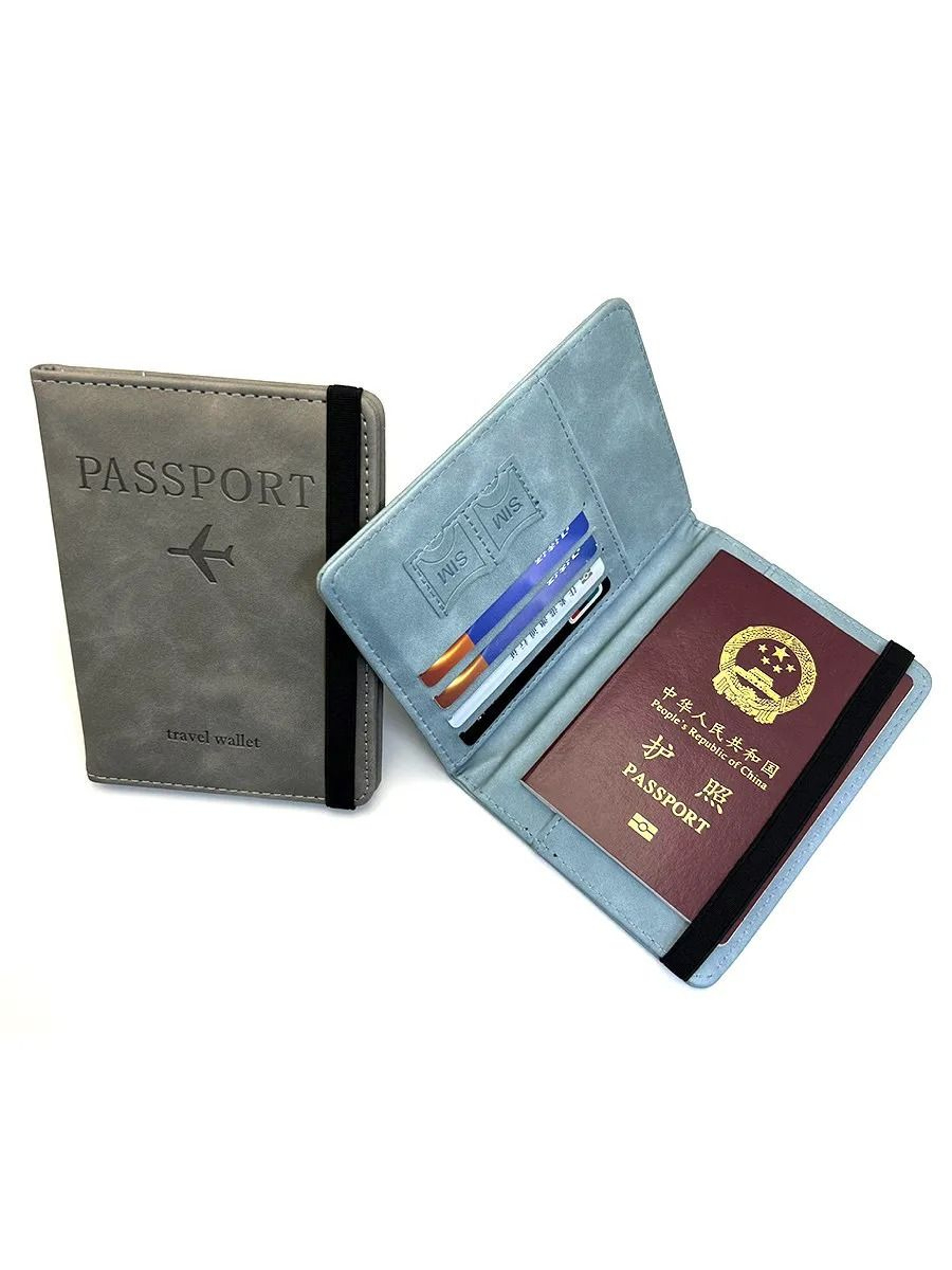 Organized PU Leather Passport Wallet With Card Storage For Business Travel 8
