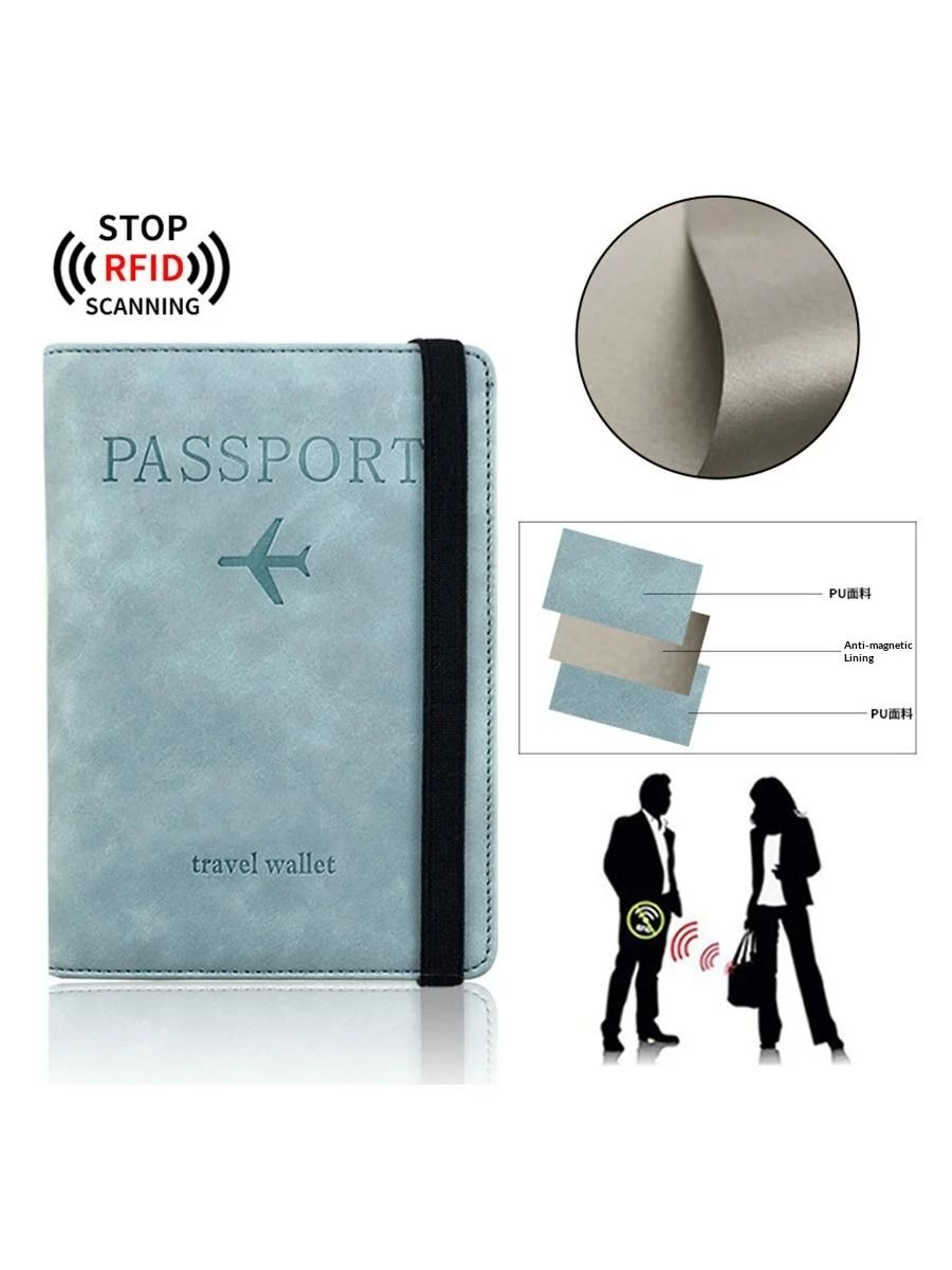 Organized PU Leather Passport Wallet With Card Storage For Business Travel 6