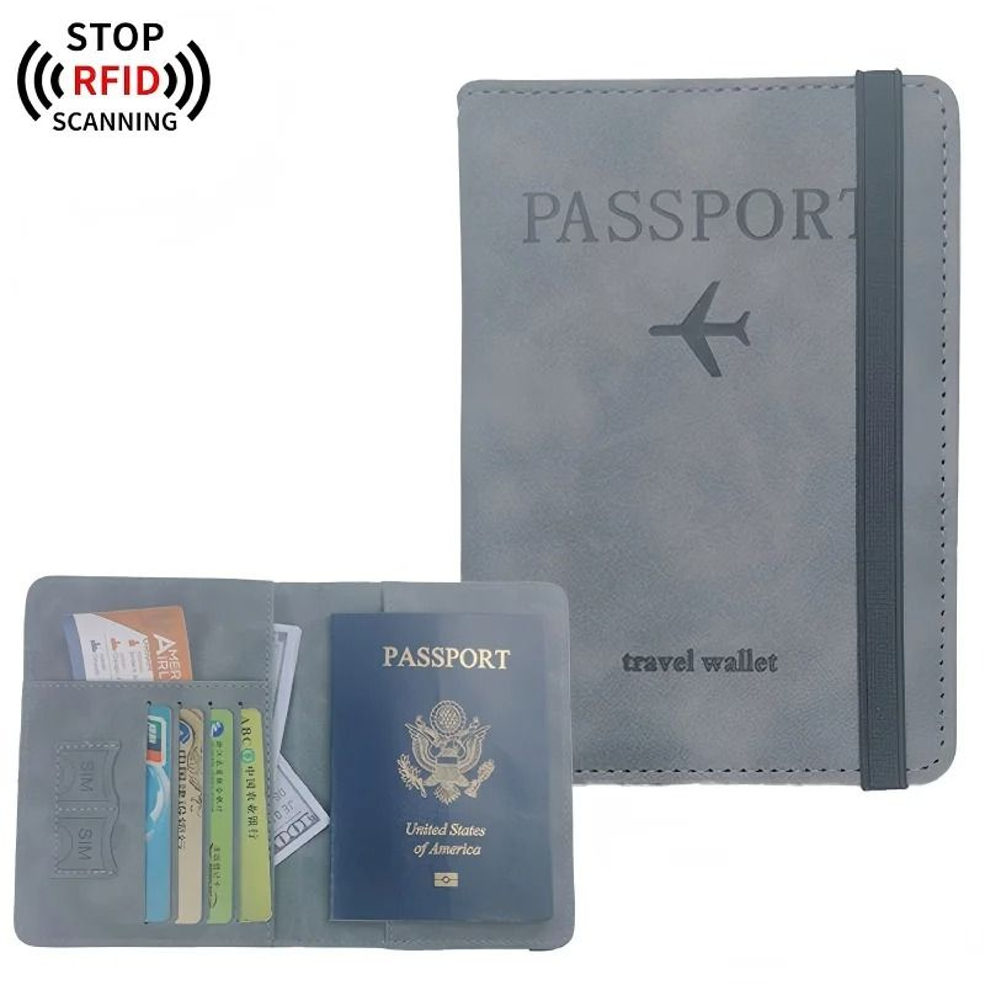Organized PU Leather Passport Wallet With Card Storage For Business Travel 0