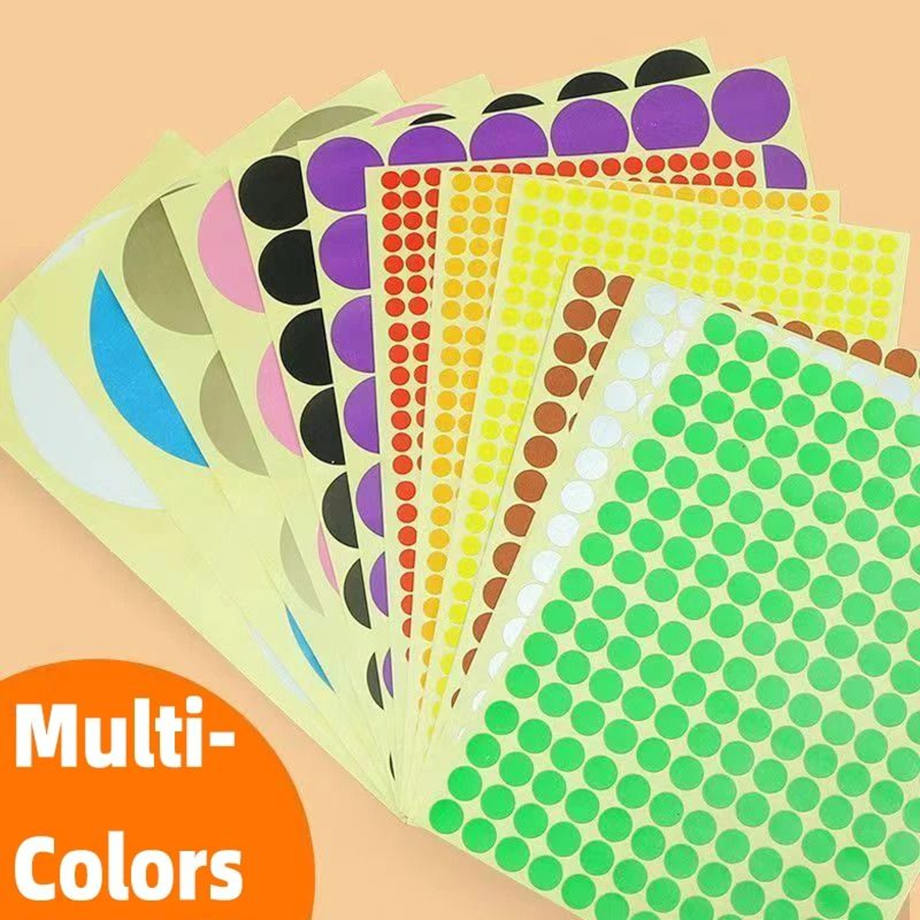 Multi Color Self Adhesive Round Dot Stickers For Labels Crafts Packaging 18