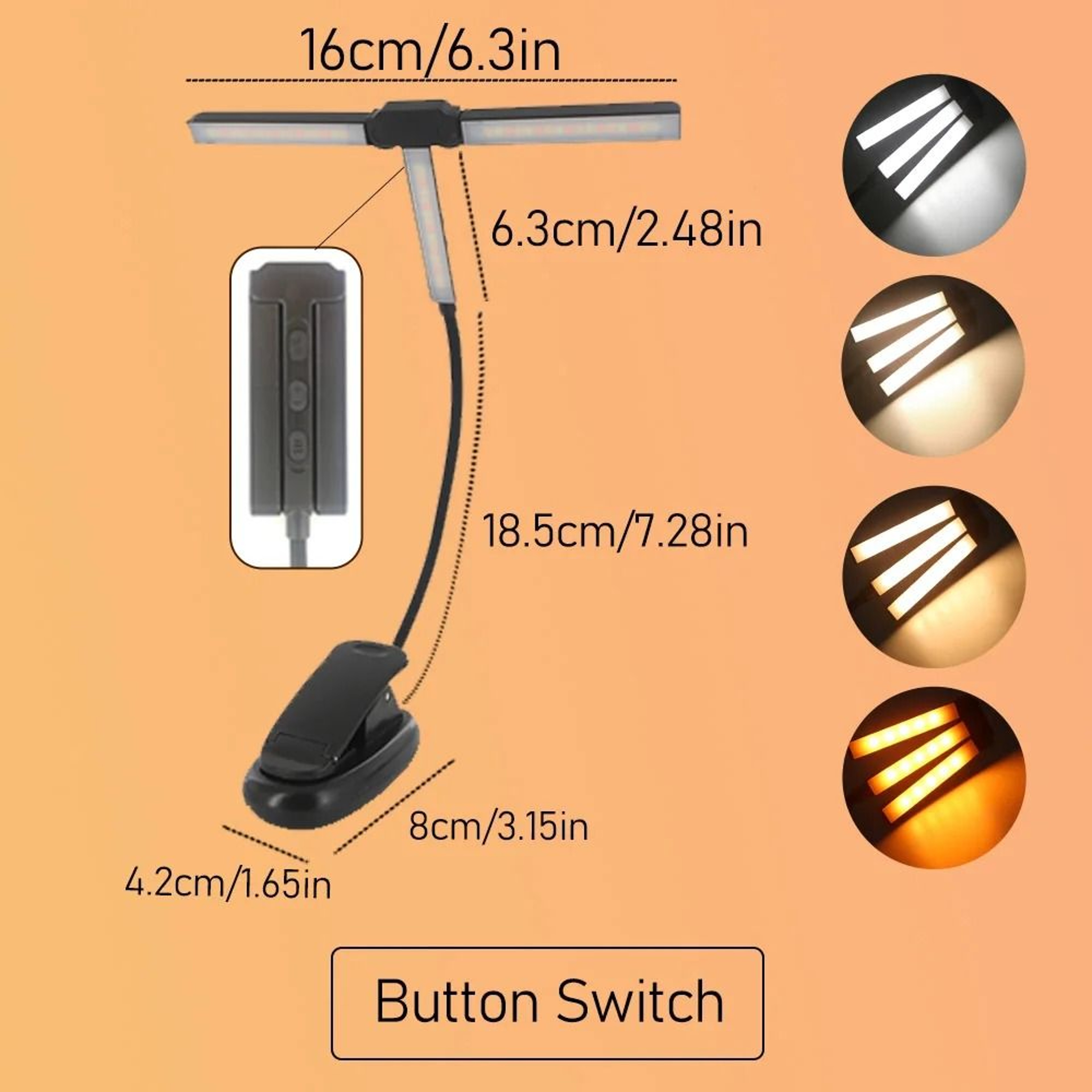 Eye Care 51 LED Clip On Reading Light With Adjustable Brightness 2