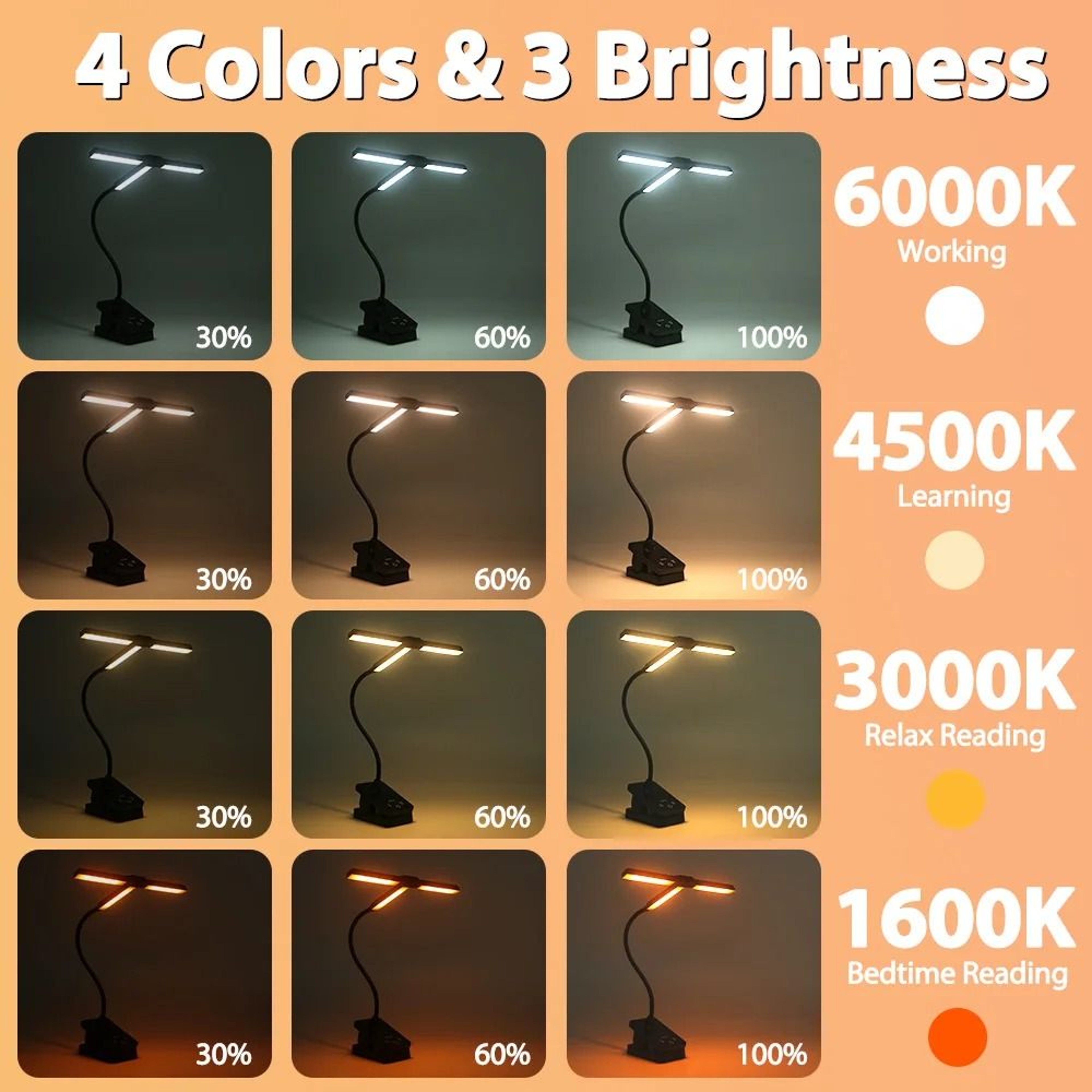 Eye Care 51 LED Clip On Reading Light With Adjustable Brightness 6