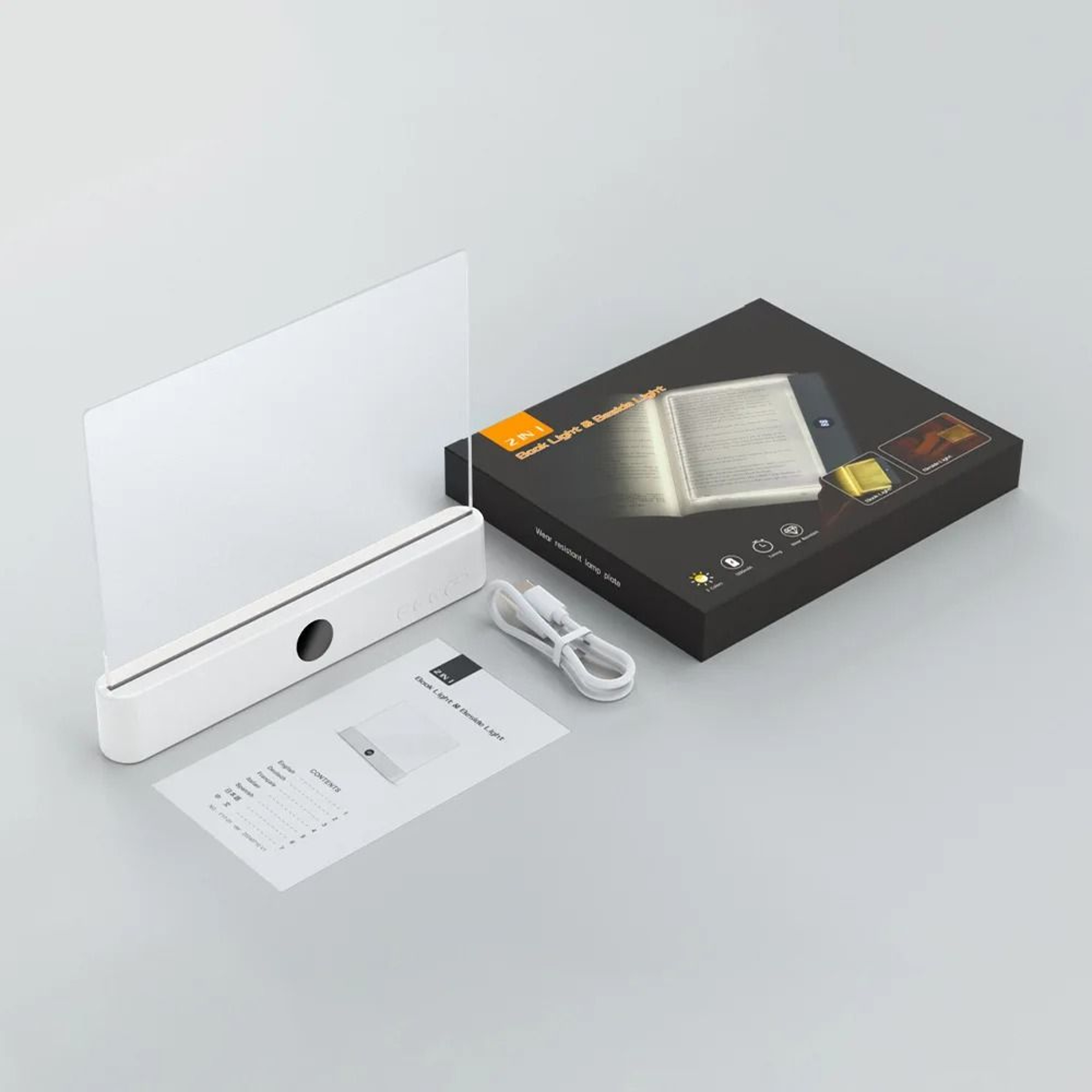 Rechargeable Flat Panel Book Light For Comfortable Bedtime Reading And Study 2