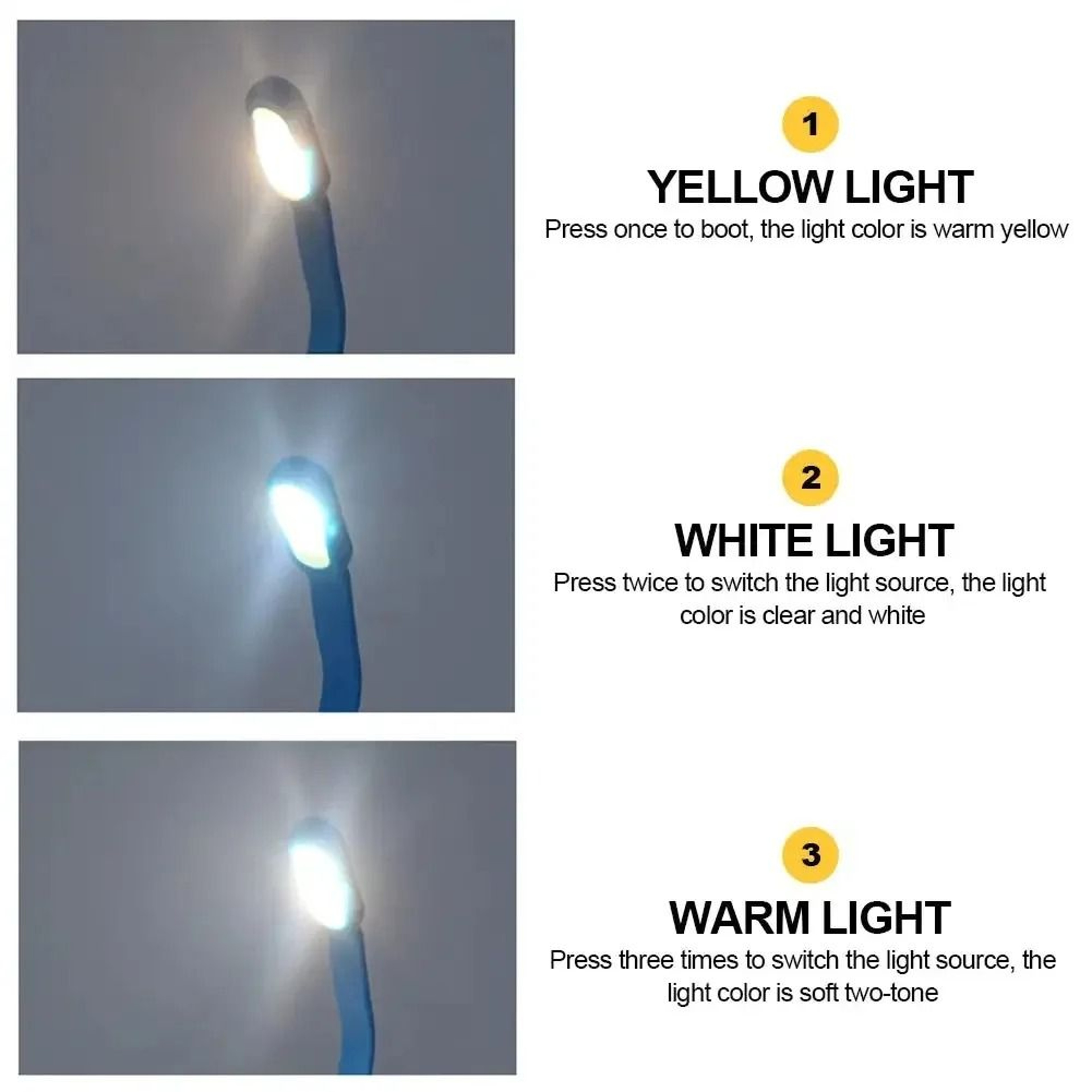 Rechargeable Flexible Clip On LED Book Light For Bedside Reading Travel 14